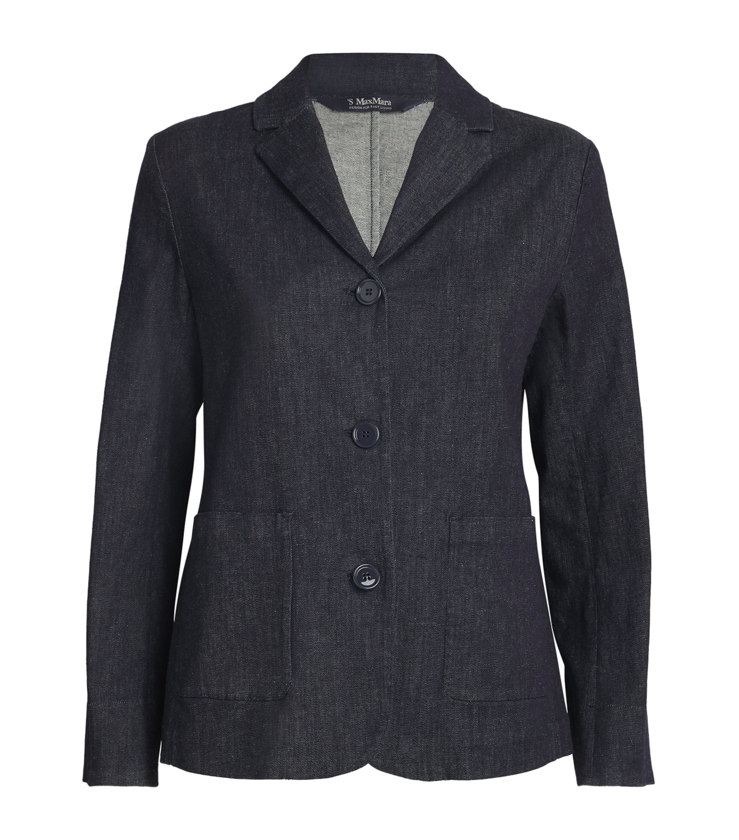 Max Mara Denim Single-breasted Blazer In Blue