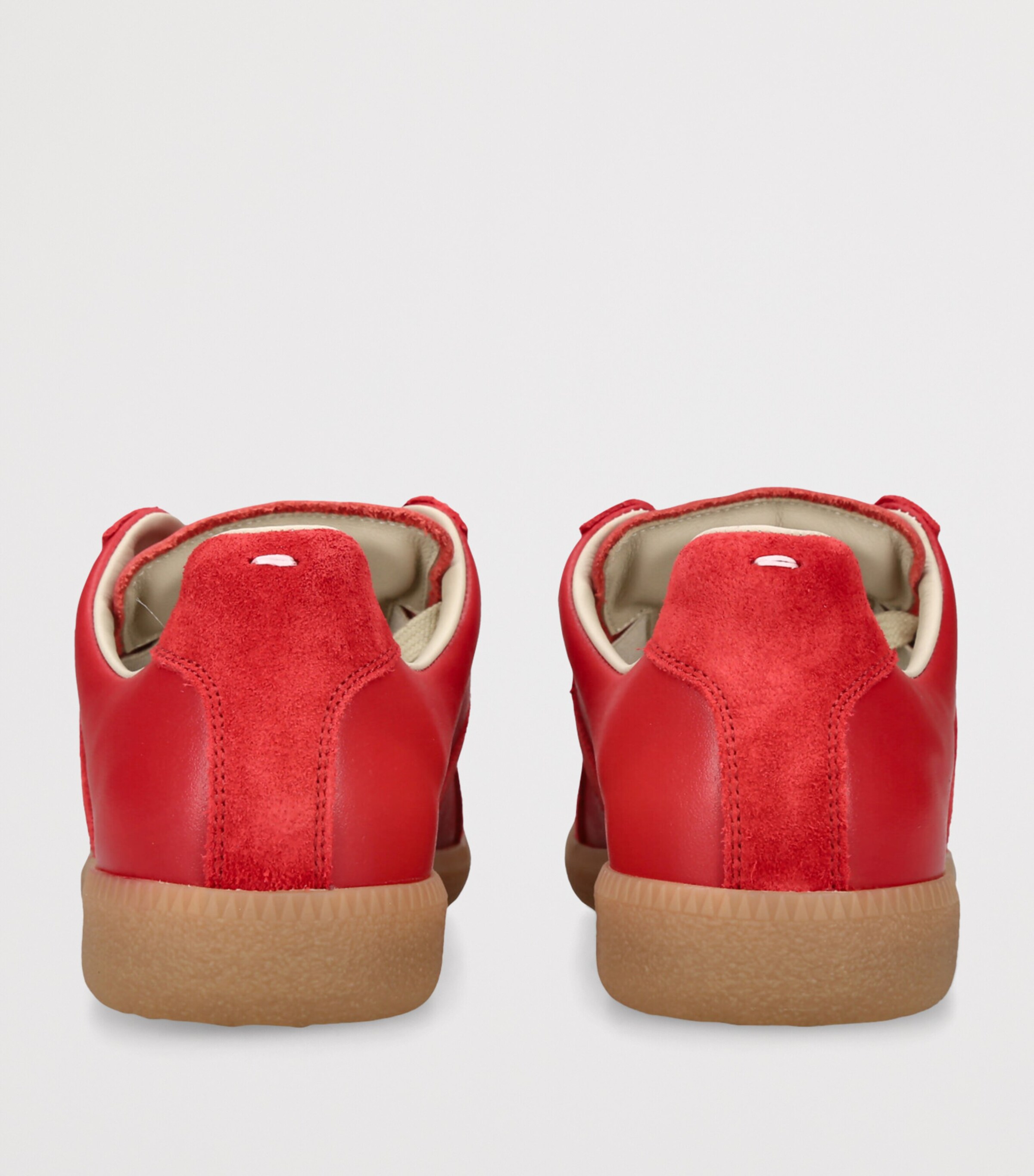 Maison Margiela Womens Leather-Suede Replica Sneakers Red Image 2