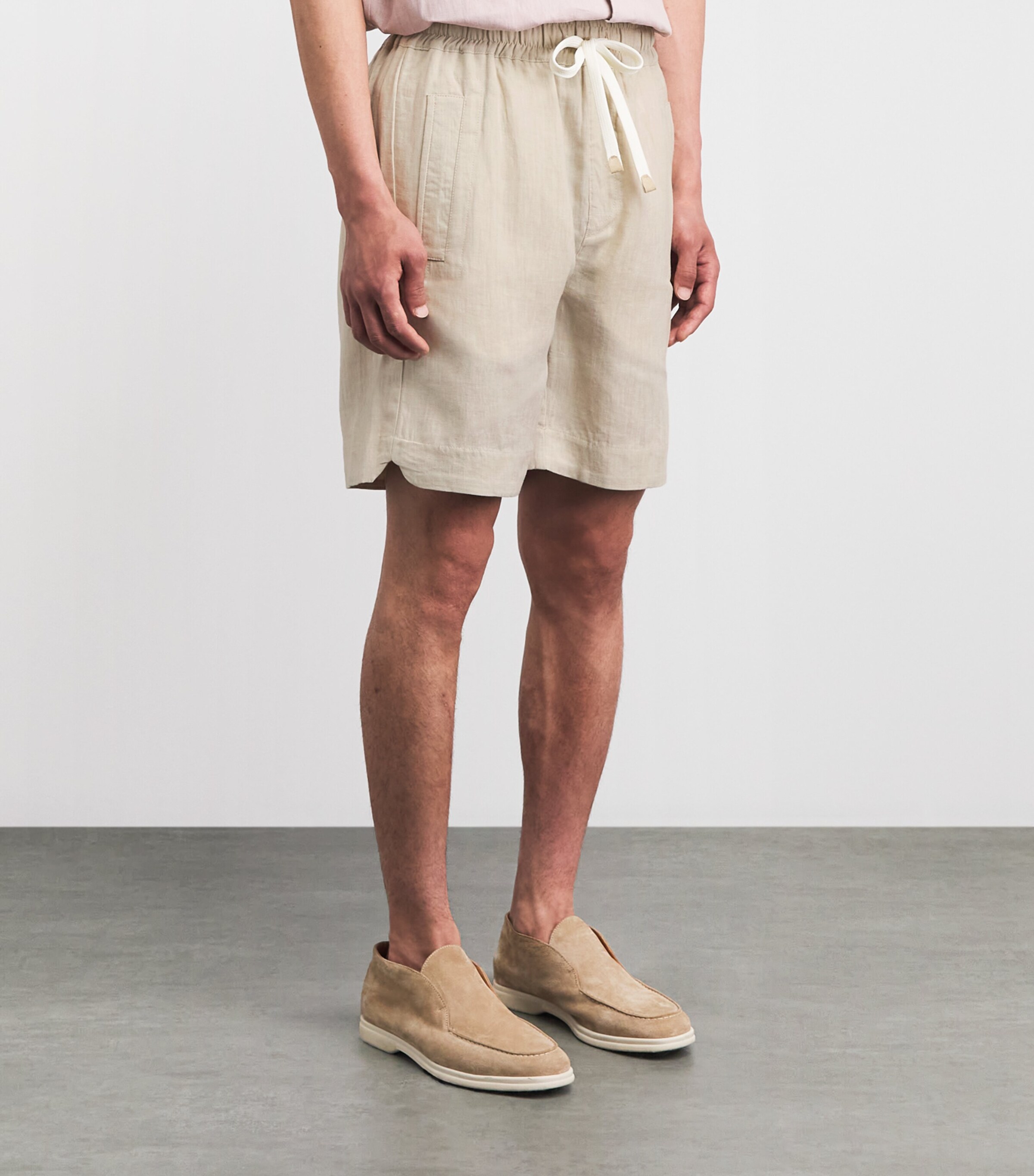 Eleventy Mens Linen Drawstring Bermuda Shorts Sabbia Image 4