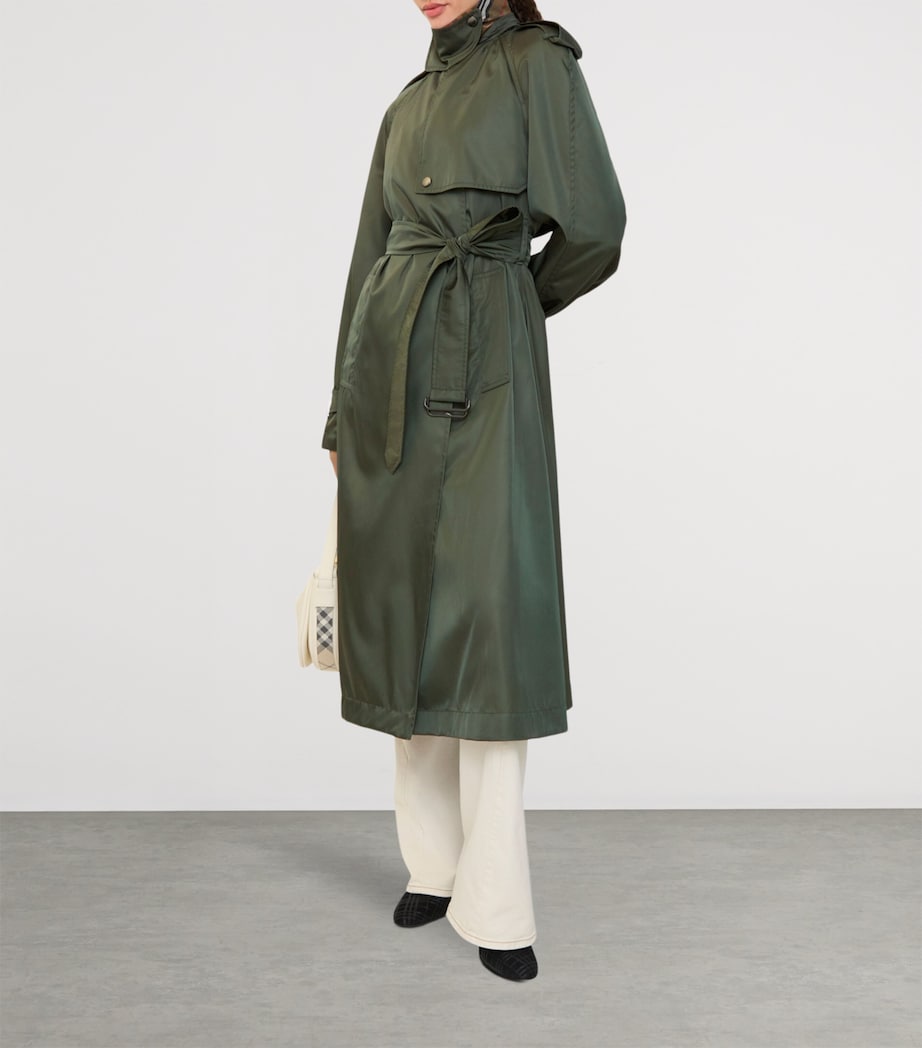 Long Hooded Trench Coat MARROW GREEN Image 4