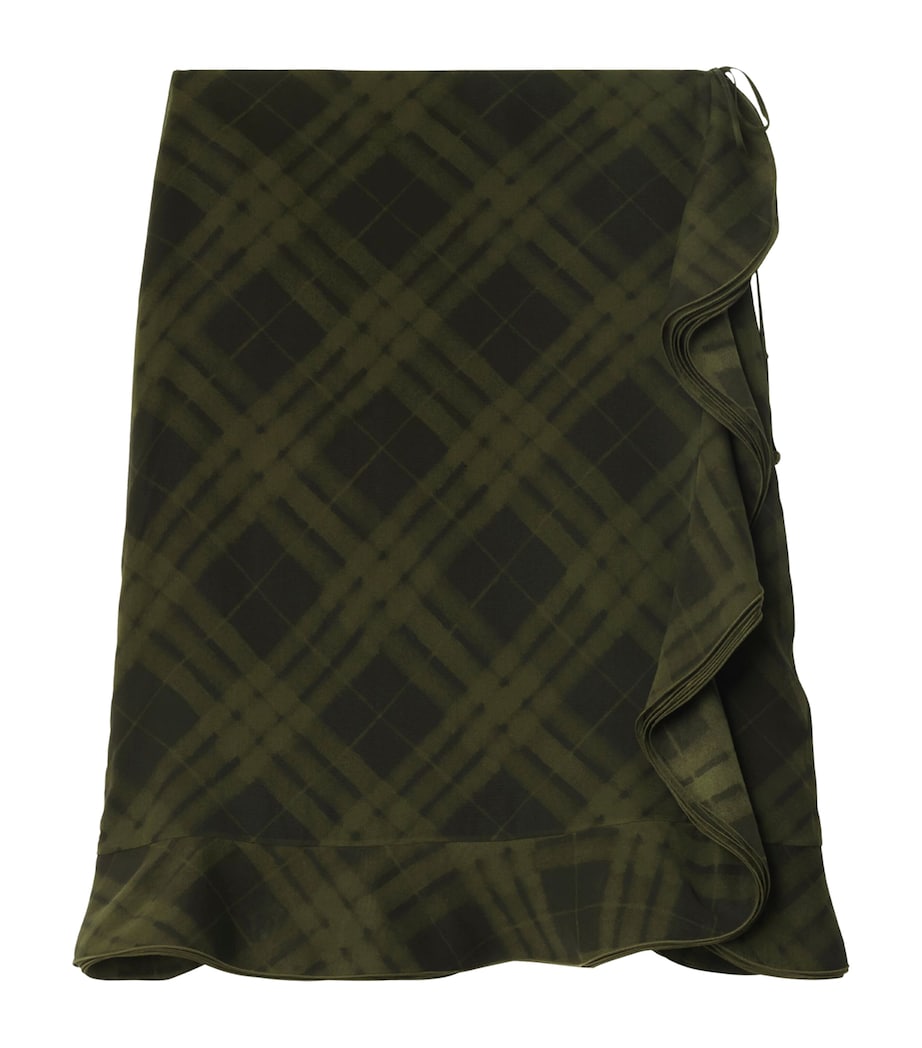 Silk Check Wrap Skirt OIL IP CHECK Image 1