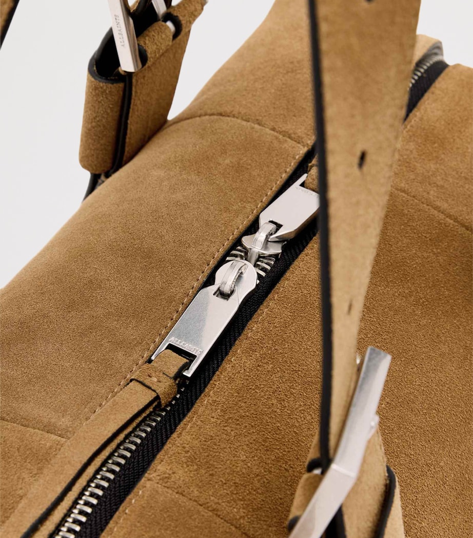 AllSaints Suede Ares Shoulder Bag Biscuit Brown Image 4