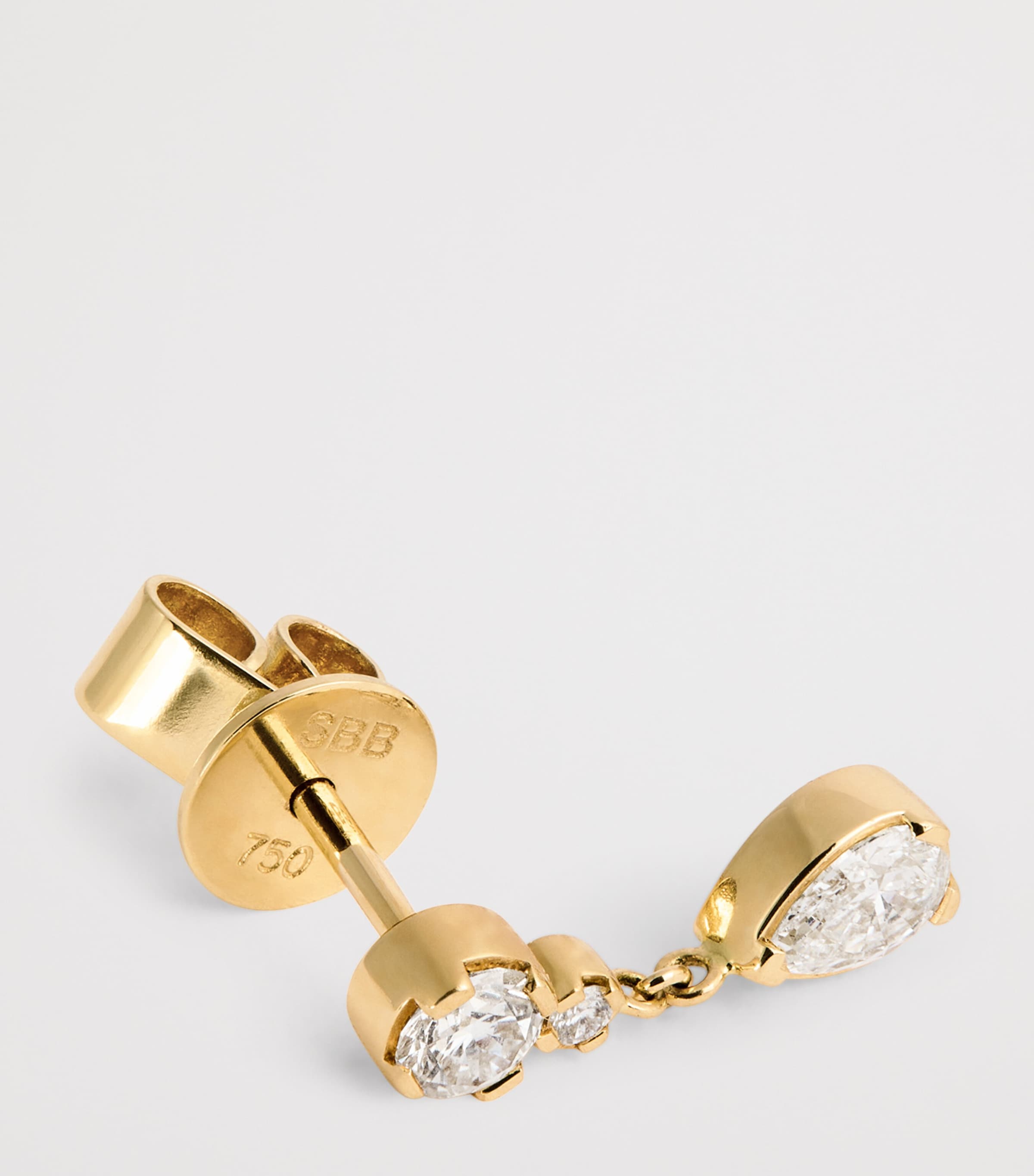 Yellow Gold and Diamond Single Drop Earring YELLOW GOLD Image 5