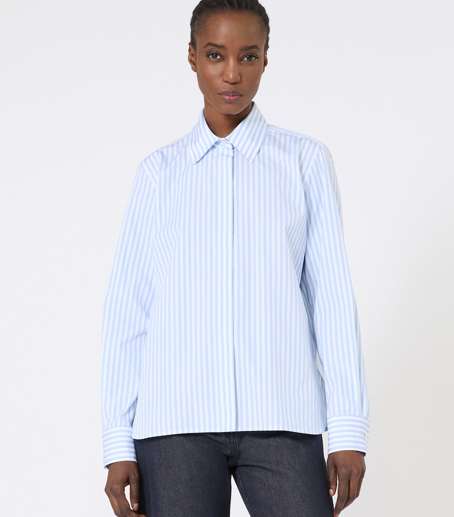 Cotton Stripe Shirt LIGHT BLUE Image 2