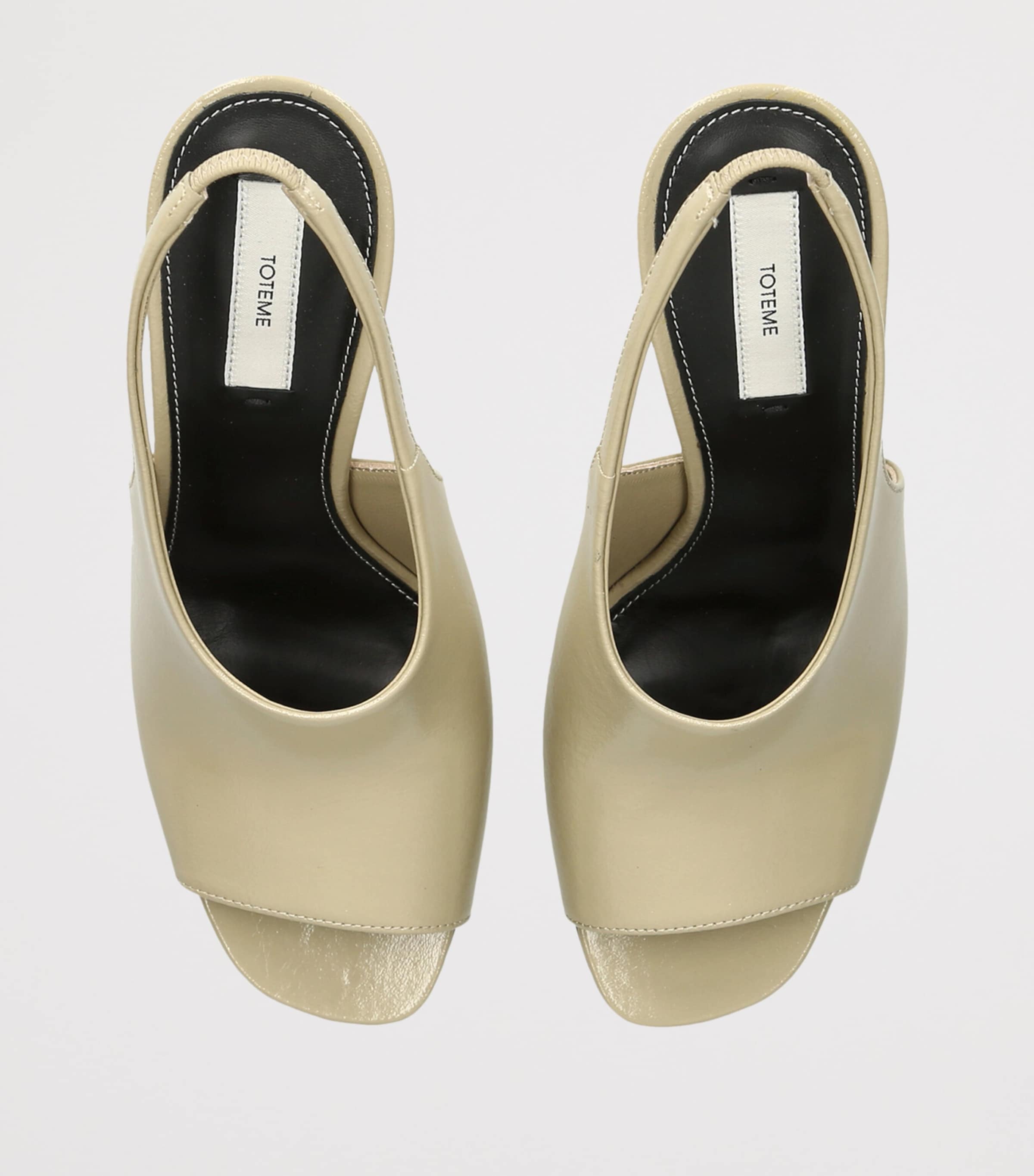 Toteme Leather Contour Slingback Sandals 85 Bone Image 4