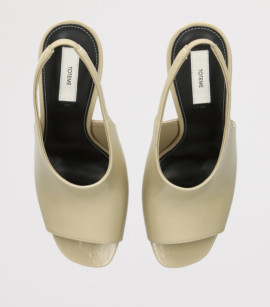 Toteme Leather Contour Slingback Sandals 85 Bone Image 4