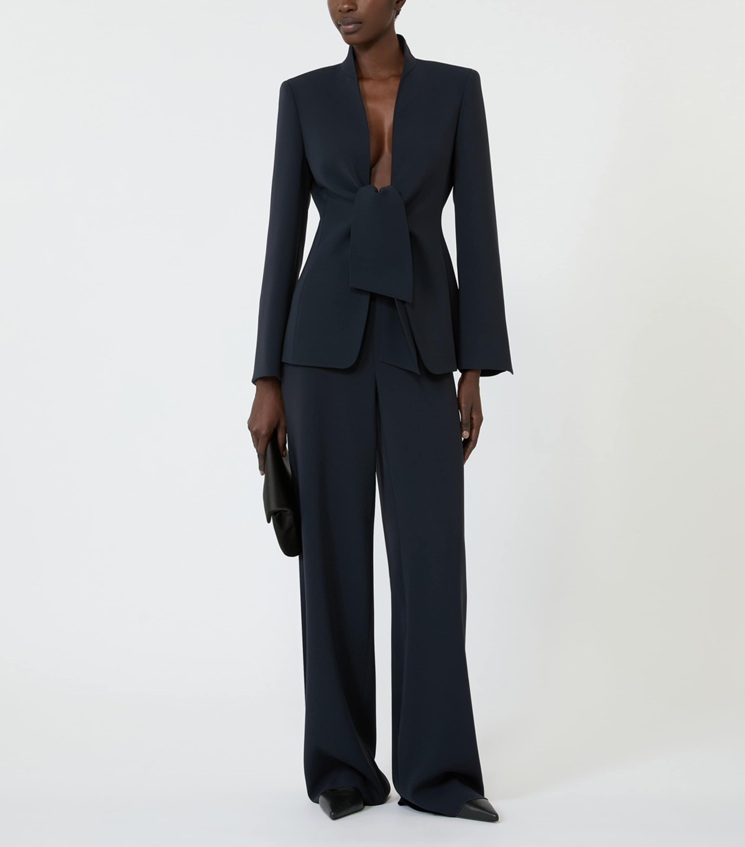 Max Mara Womens Cady Wide-Leg Trousers Midnightblue Image 2