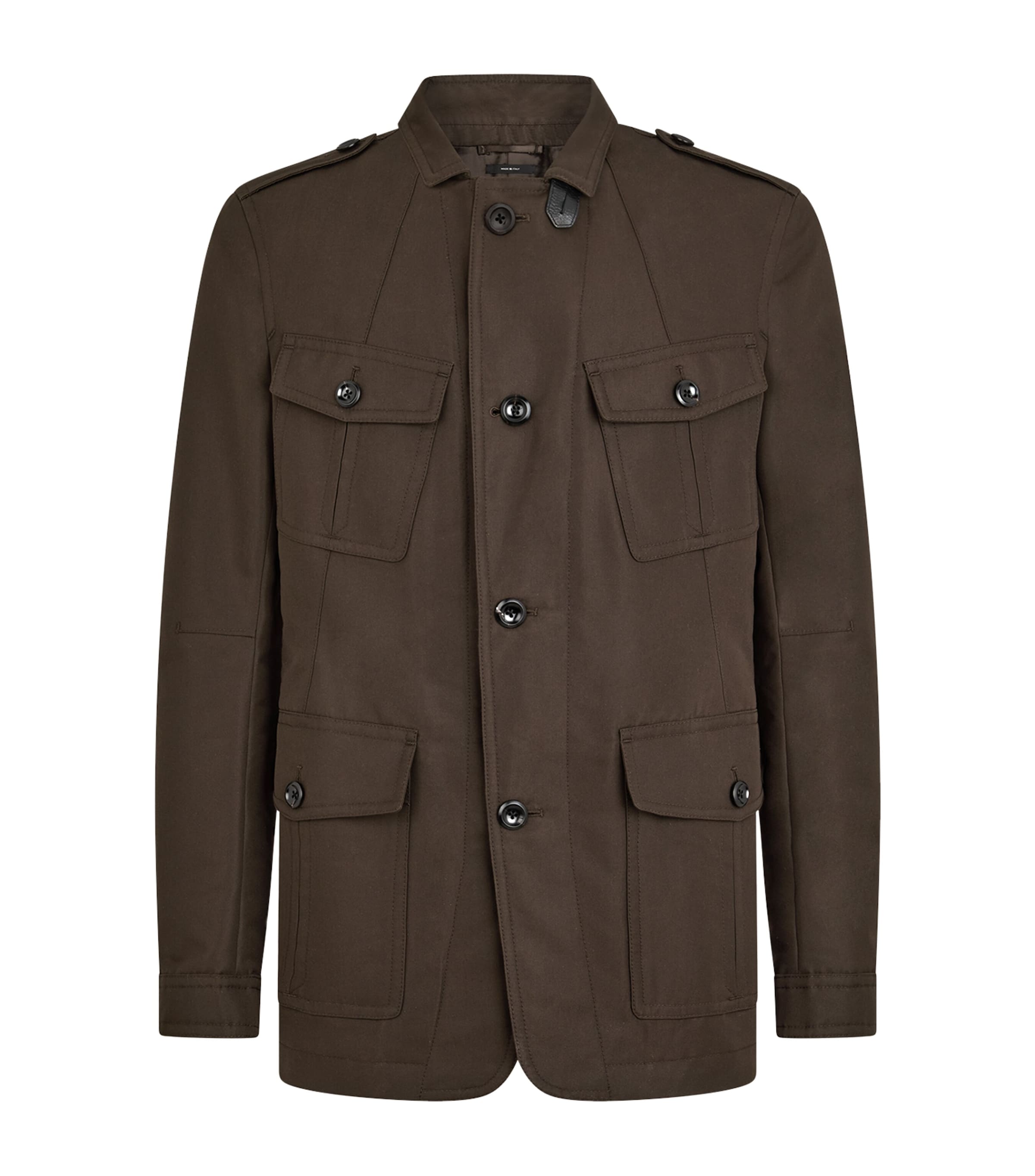 Tom Ford Cotton-blend Military Jacket In Brown