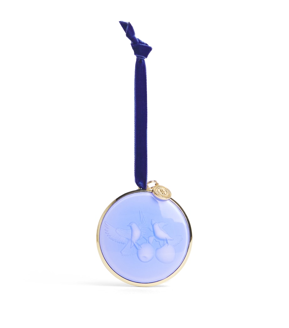 Harrods Turtle Doves Cameo Tree Decoration Blue Image 1