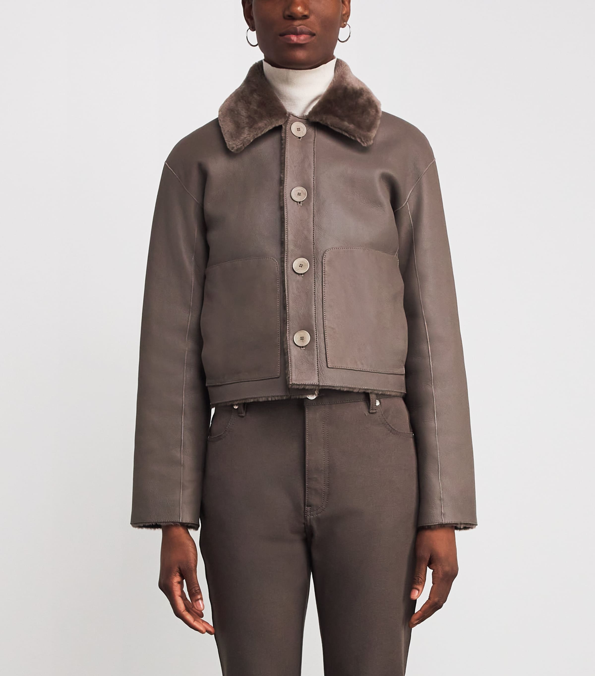 Shearling Reversible Alloway Jacket MUSHROOM Image 6