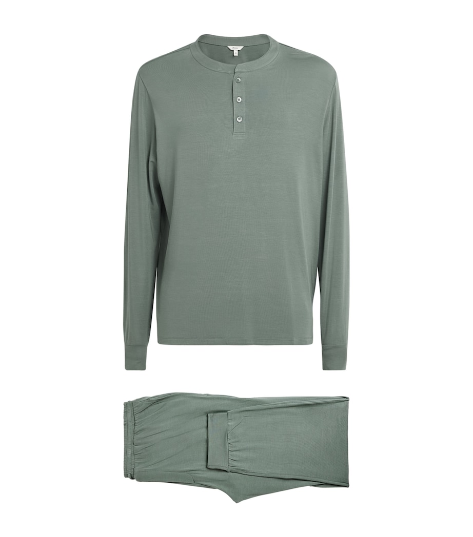 Eberjey Mens Modal Henry Long Pyjama Set Desert Sage Image 1