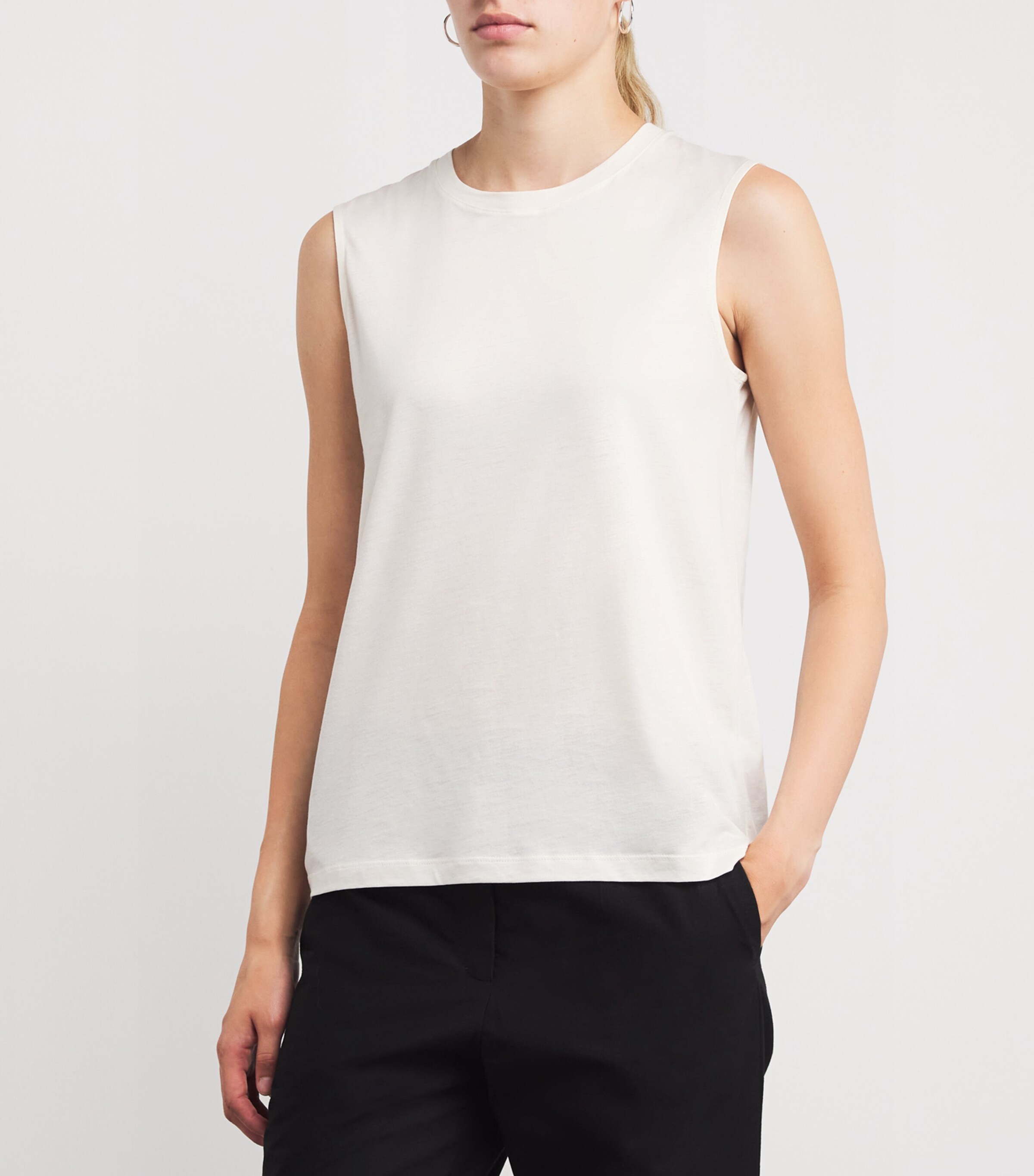 Joseph Womens Cotton-Silk Jersey Tank Top White Image 3