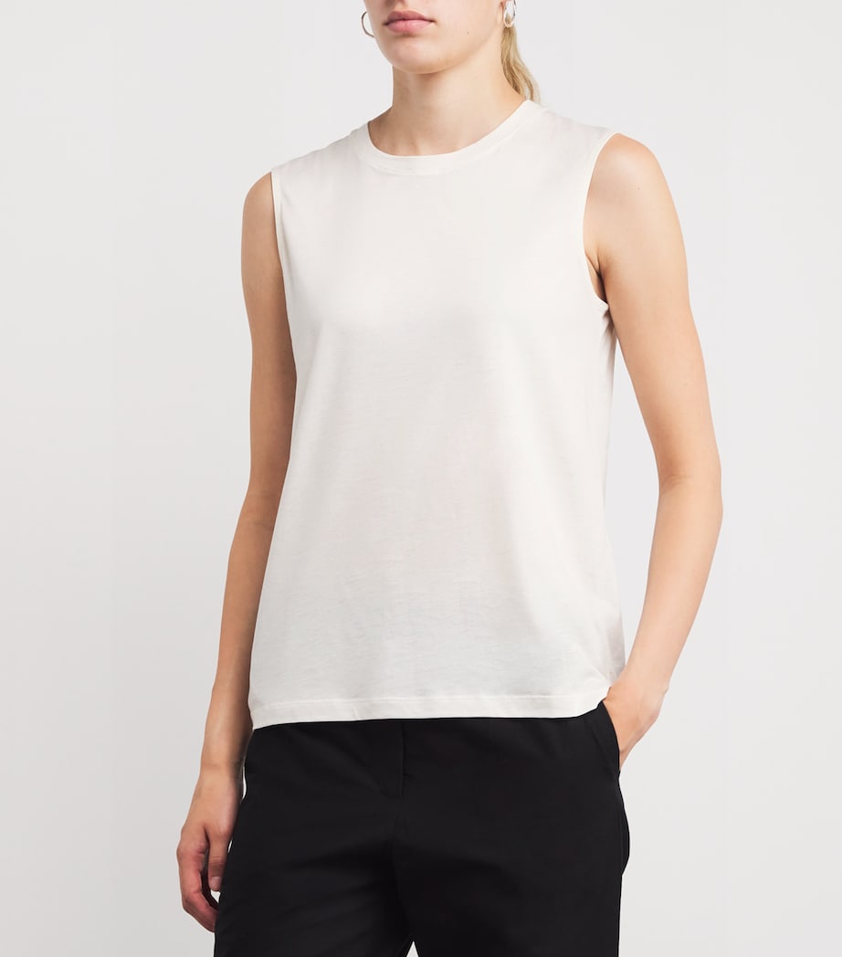 Cotton-Silk Jersey Tank Top WHITE Image 3