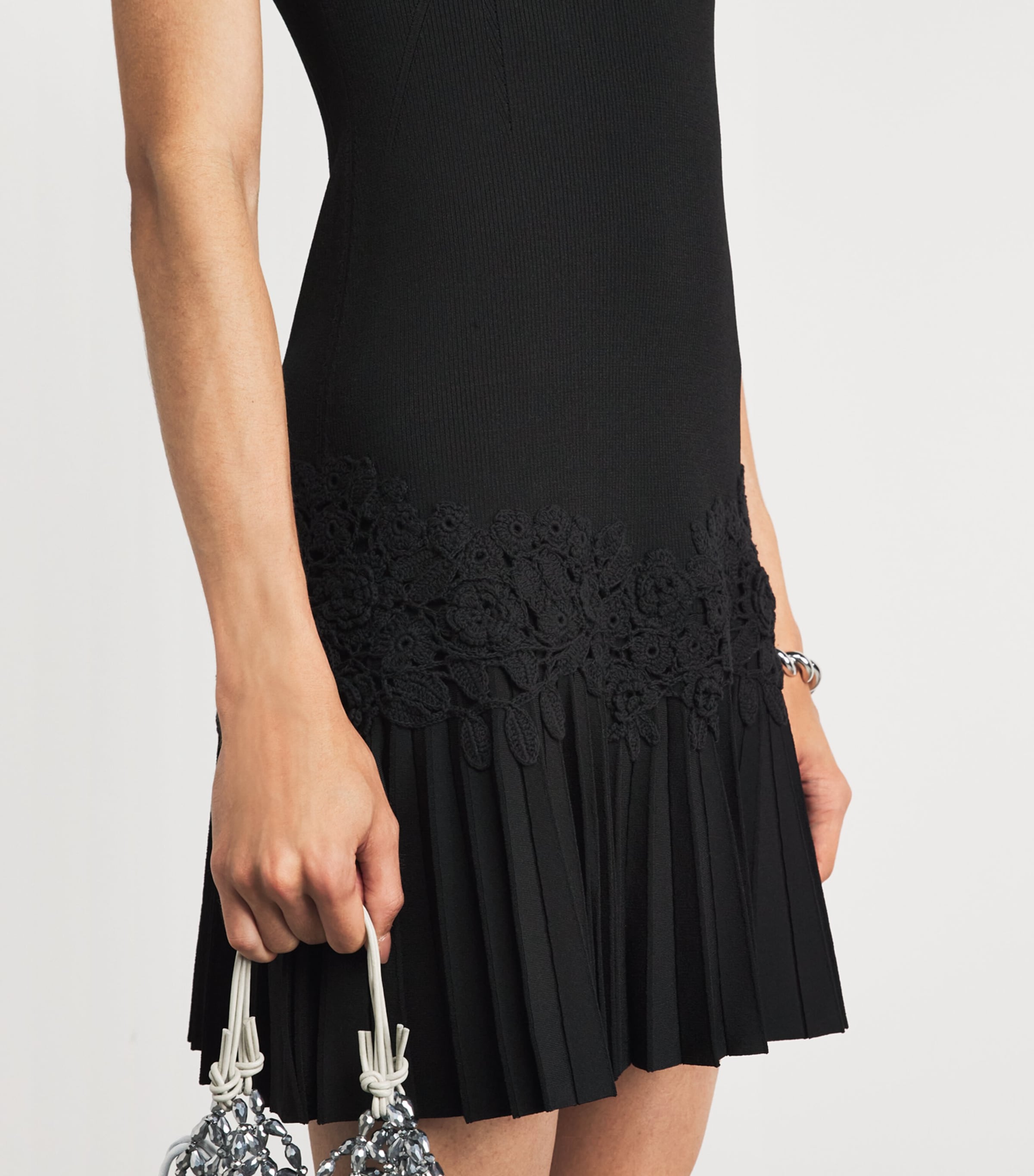 Ulla Johnson Womens Crochet-Trim Noemie Mini Dress Noir Image 5