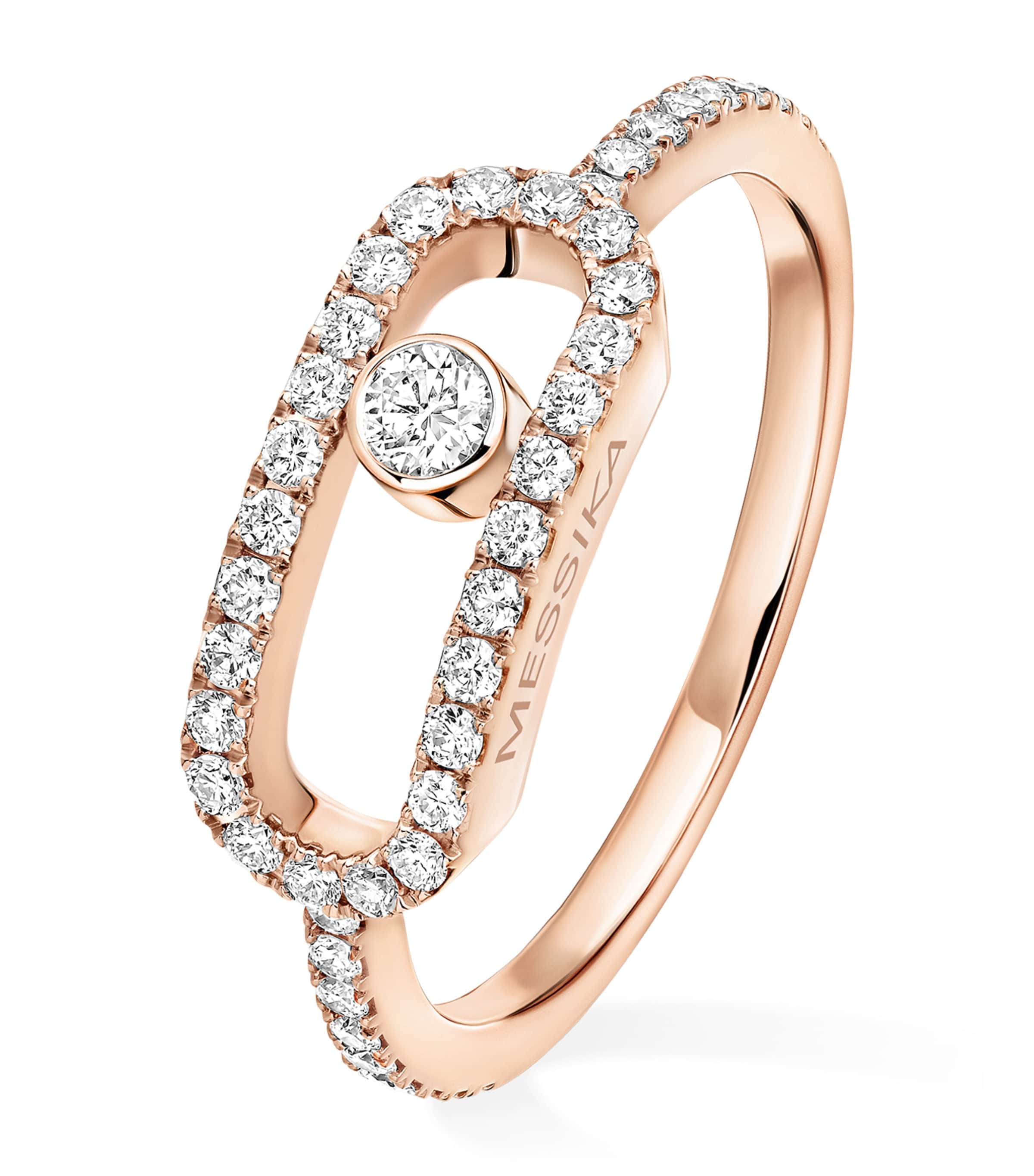 Messika Move Uno Rose Gold and Pavé Diamond Ring Pink Gold Image 1