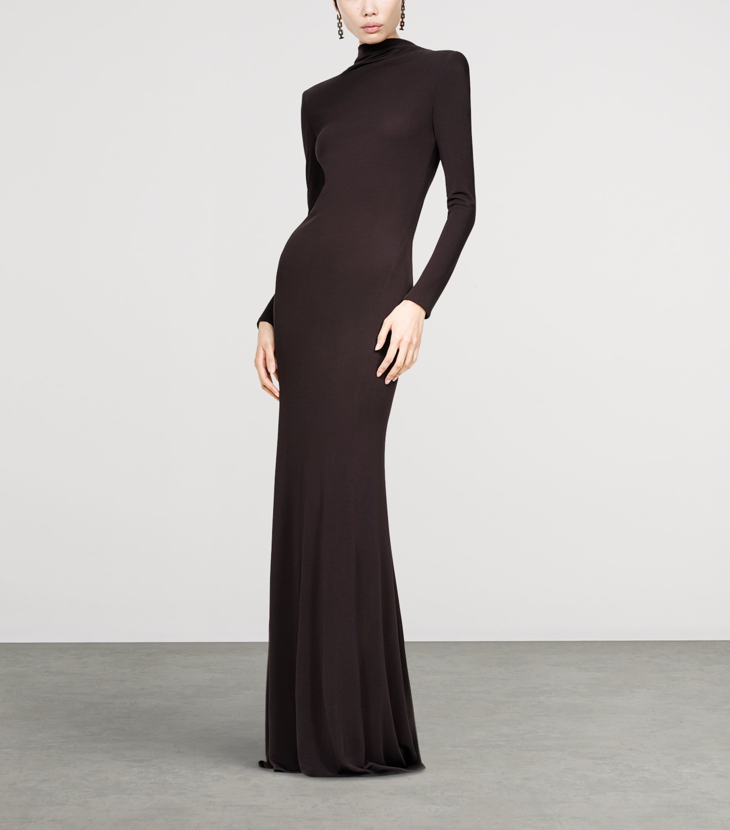 TOM FORD Womens Knitted Back Cut-Out Maxi Dress  Edb Image 3