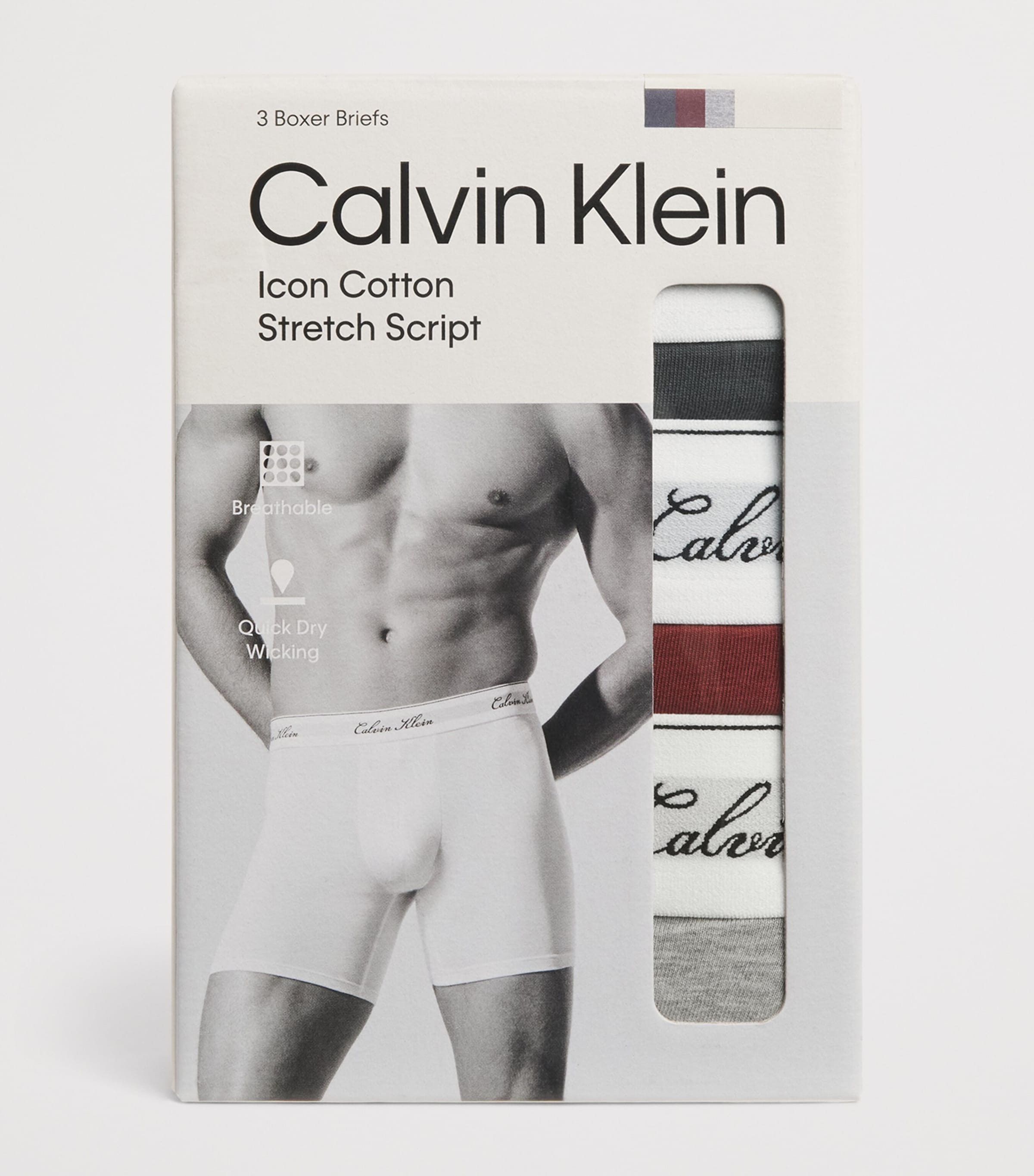 Calvin Klein Mens Stretch-Cotton Icon Script Trunks (Pack of 3) Volcanic Ash/sp Image 4