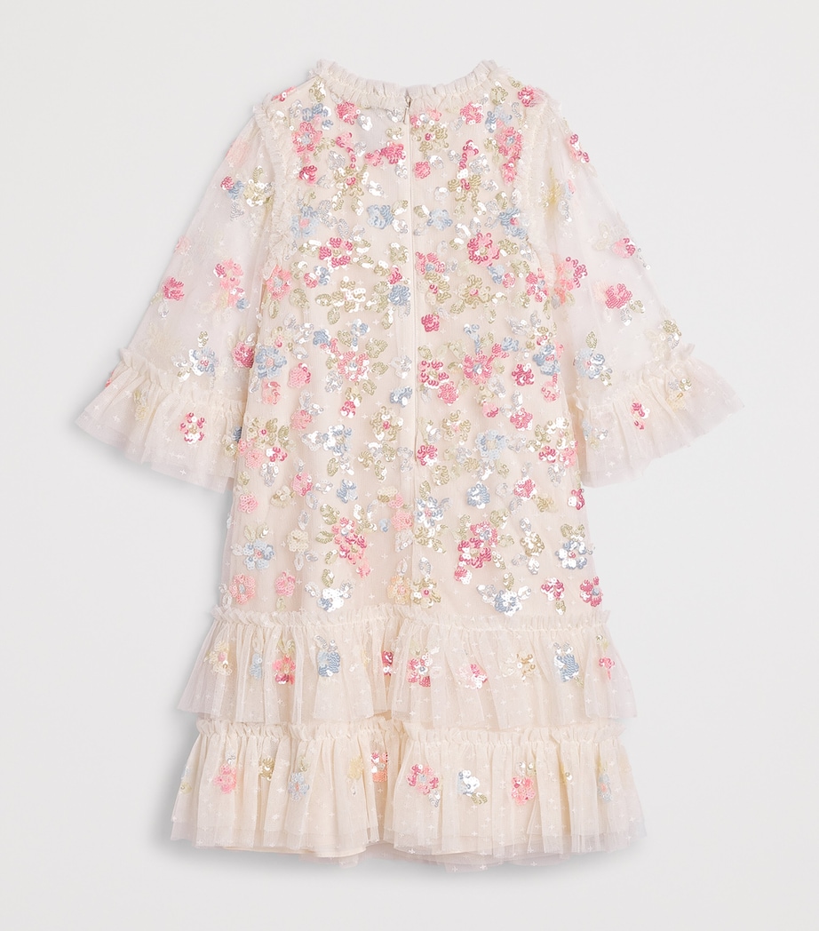 Needle & Thread Sequin Bloom Dress (8-12 Years) Cream Image 2