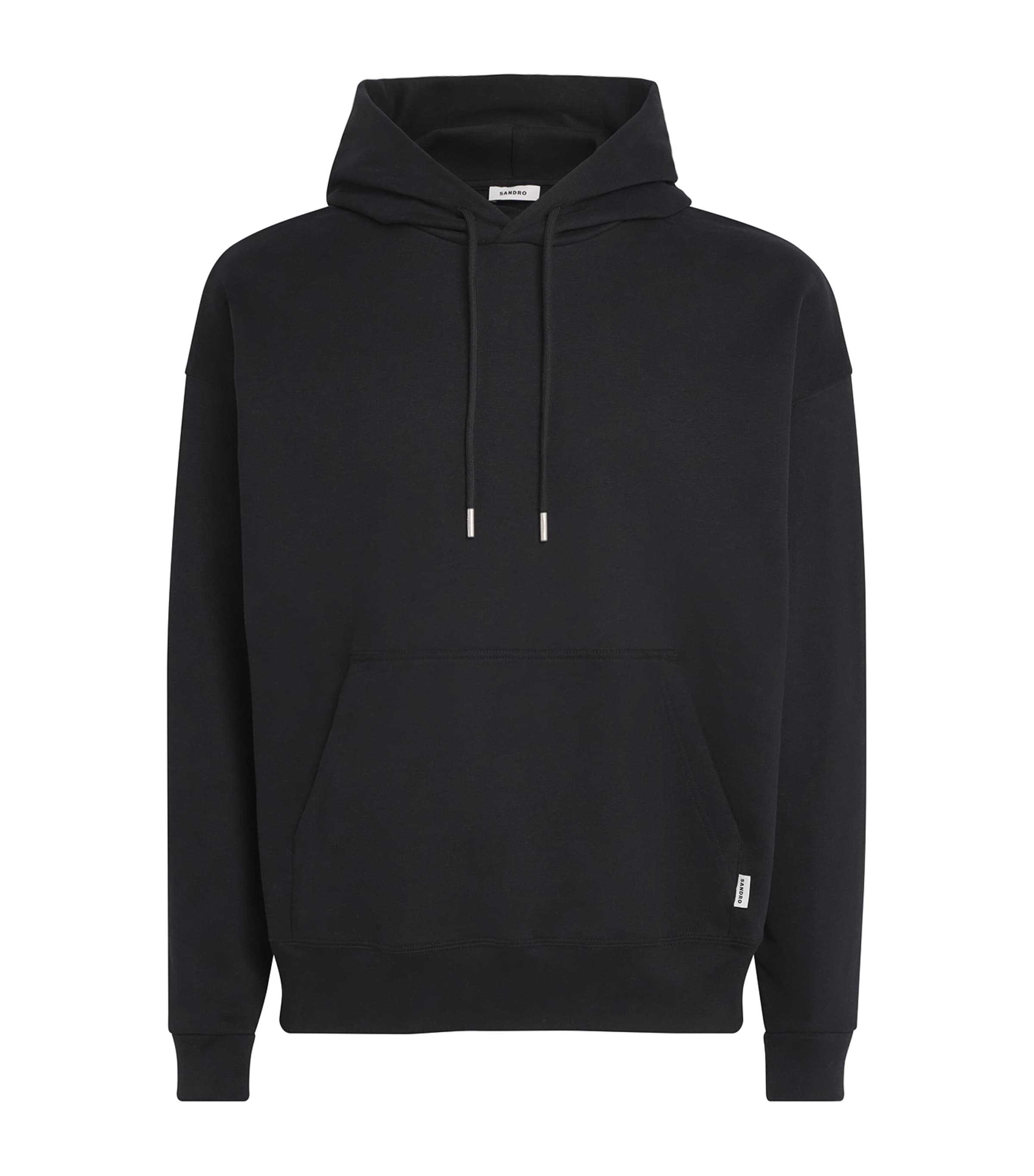 Sandro Paris Mens Oversized Cotton Hoodie Black Image 1