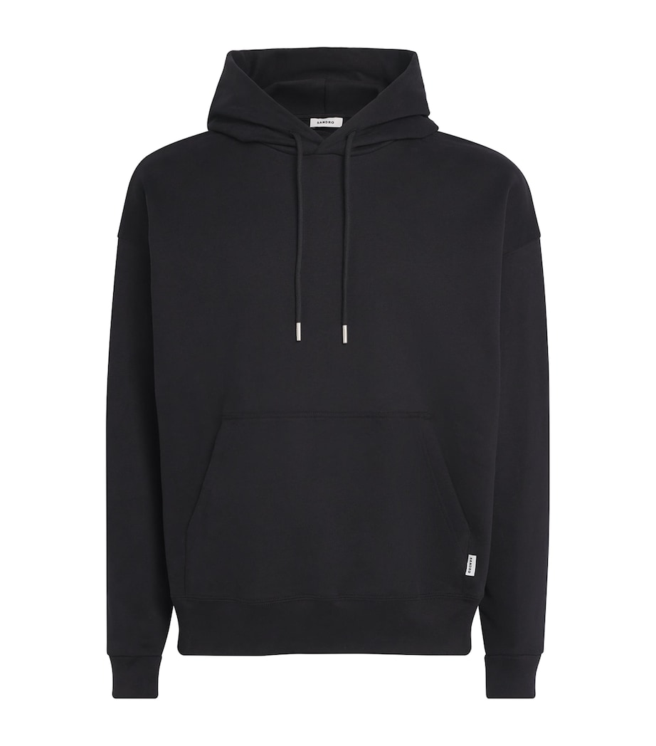 Sandro Paris Mens Oversized Cotton Hoodie Black Image 1