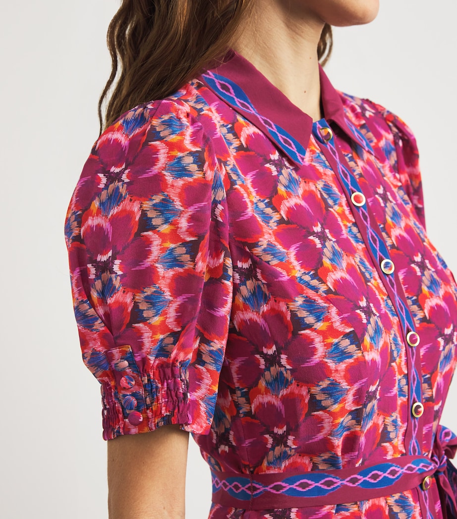 Silk Floral Vanessa D Midi Dress 2375/2376-Q MGNT/PLT Image 4