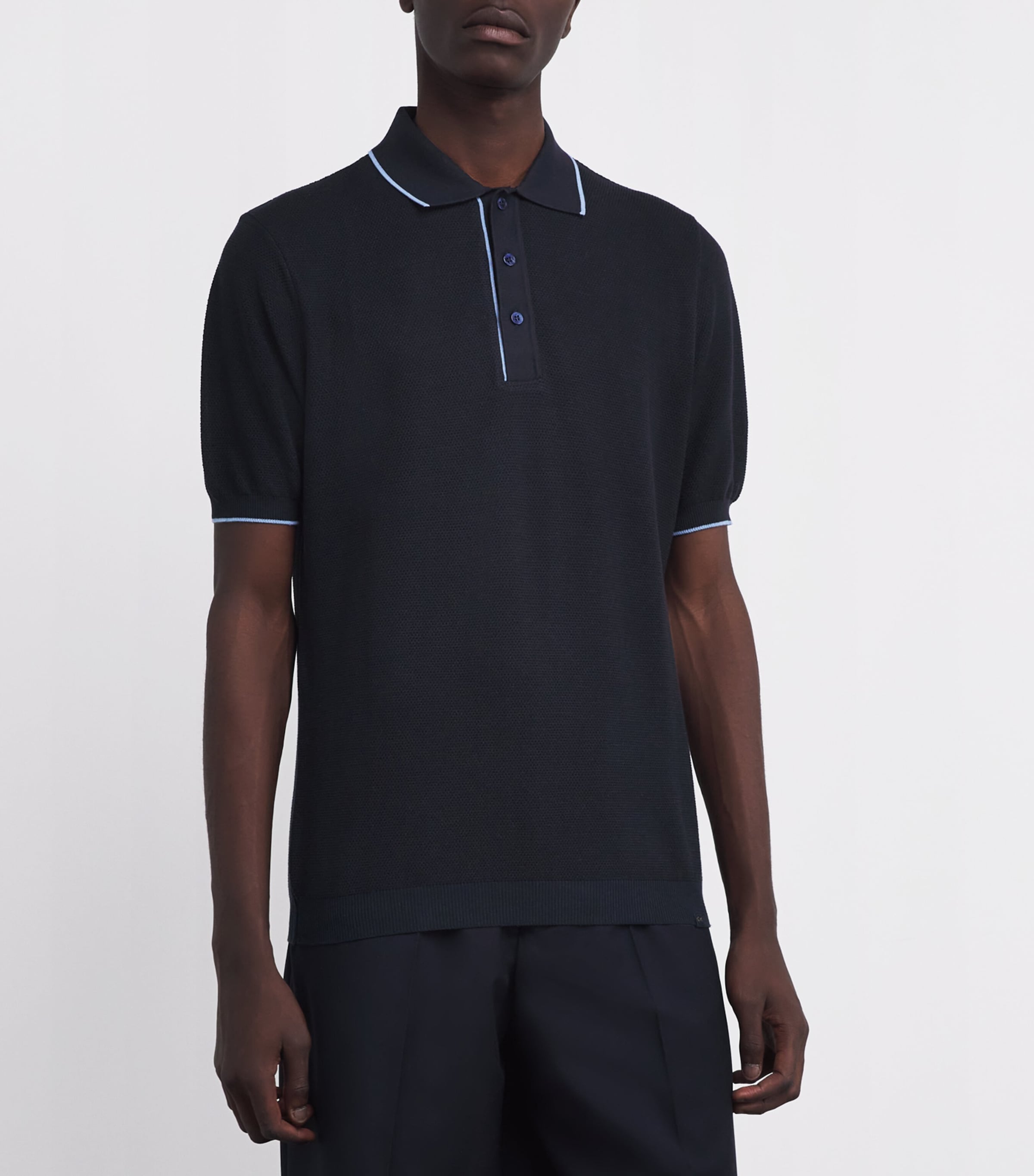Cotton-Cashmere Polo Shirt 50BLUE Image 3