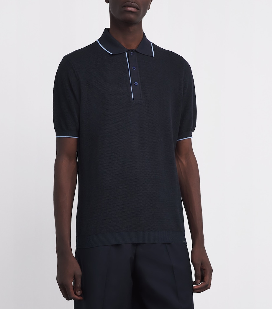 Cotton-Cashmere Polo Shirt 50BLUE Image 3