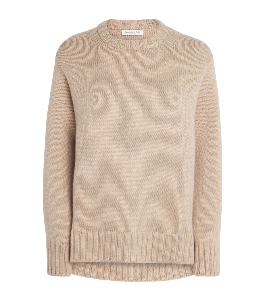 Cashmere Round-Neck Sweater HB0254 OATMEAL Image 1
