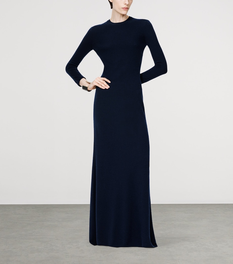 TOM FORD Womens Cashmere-Silk-Blend Sheer Back Maxi Dress Uch Image 2