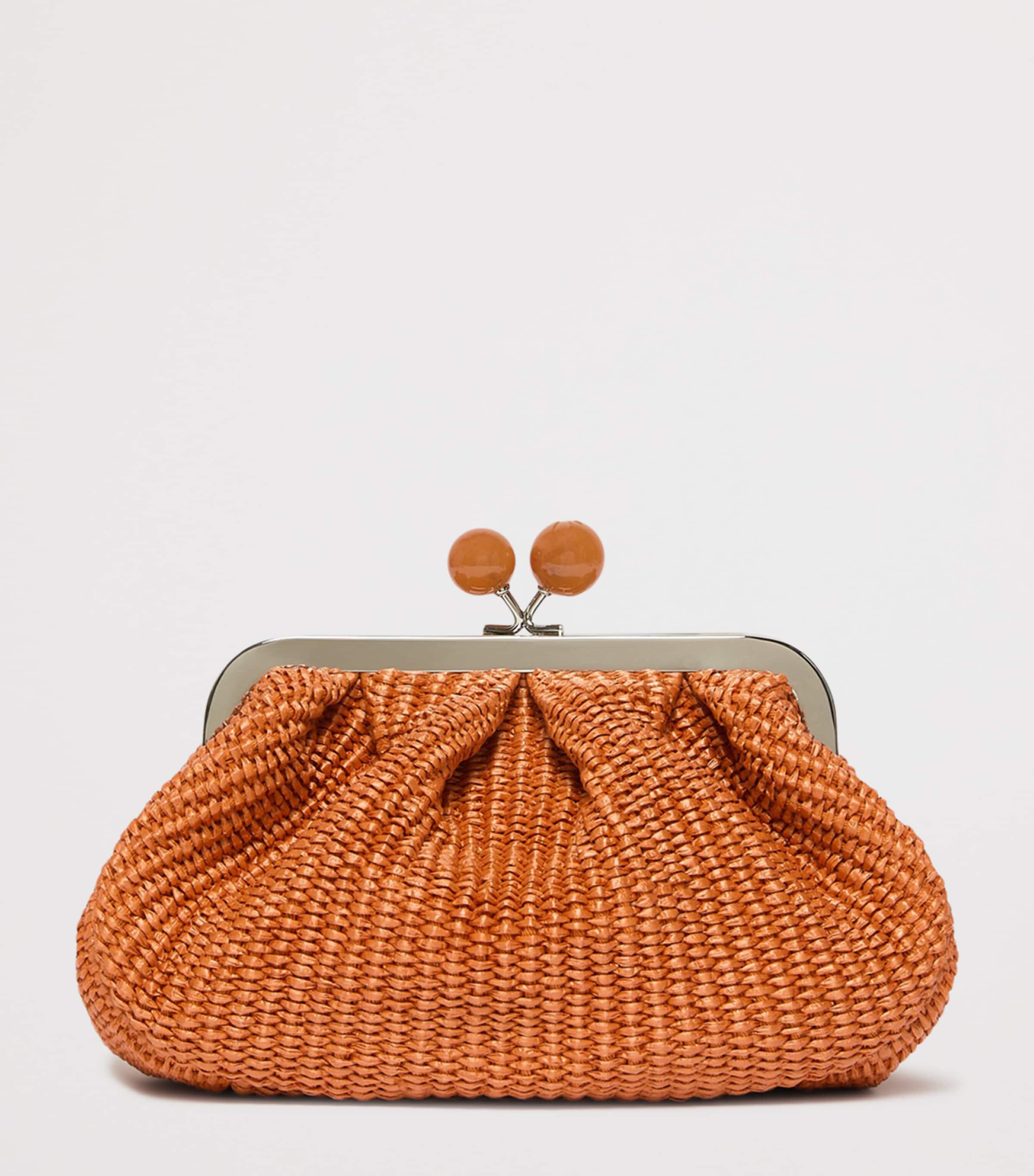 Weekend Max Mara Small Woven Pasticcino Clutch Bag Salmon Image 2