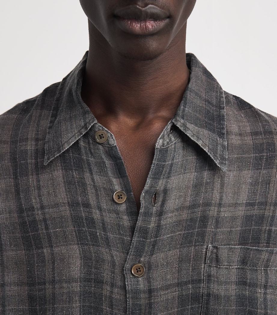 Our Legacy Mens Cotton-Blend Check Above Shirt Penumbra Shercoat Image 5