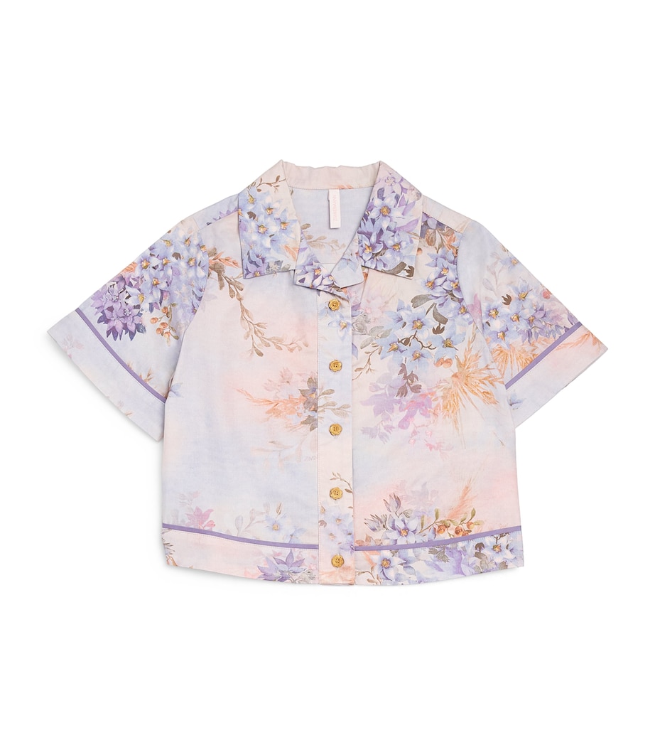 Cotton Poplin Cascadian Shirt (2-12 Years) BLUE FLORAL Image 1