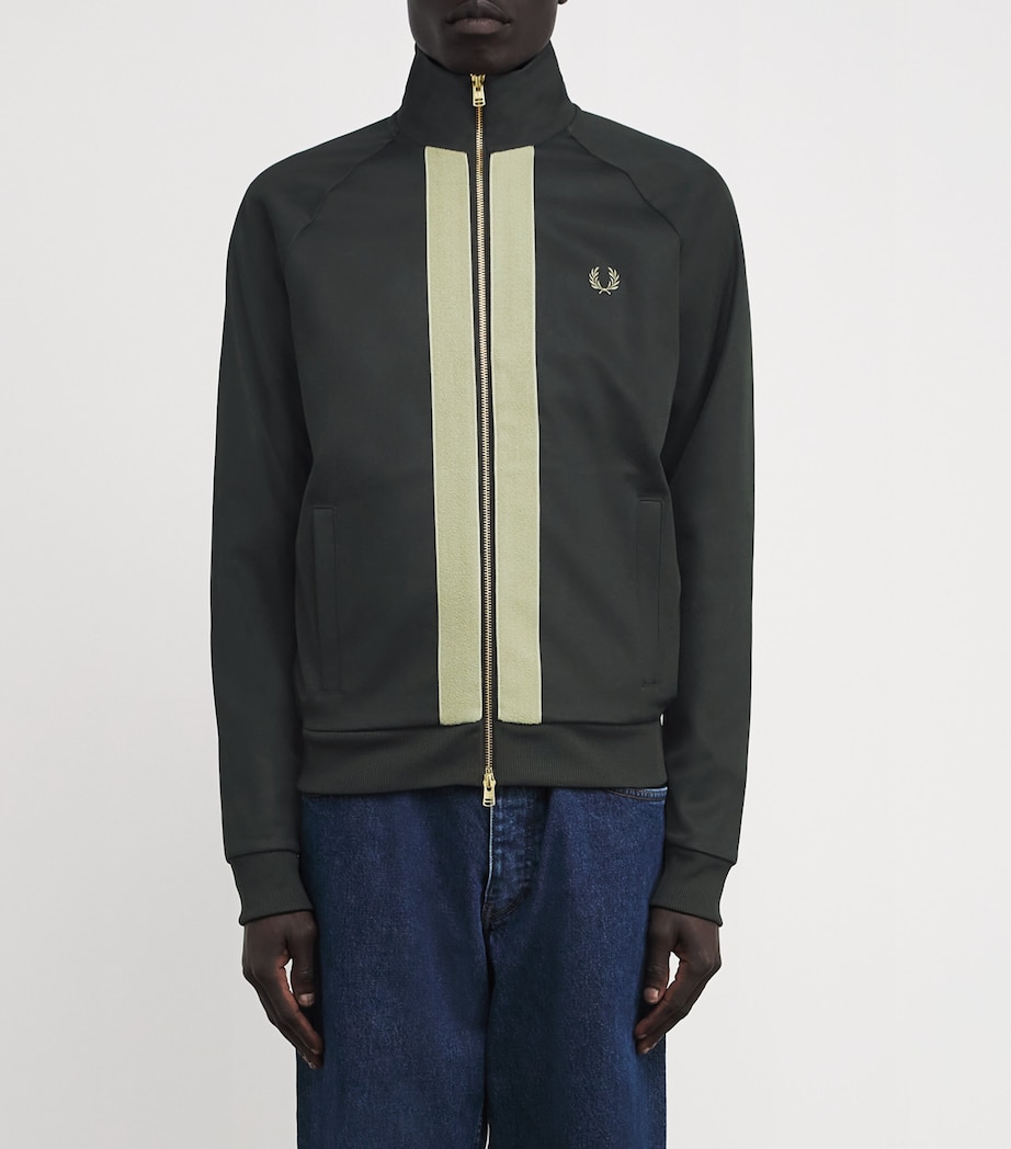 Fred Perry Mens Chenille Tape Track Jacket Grn Image 3