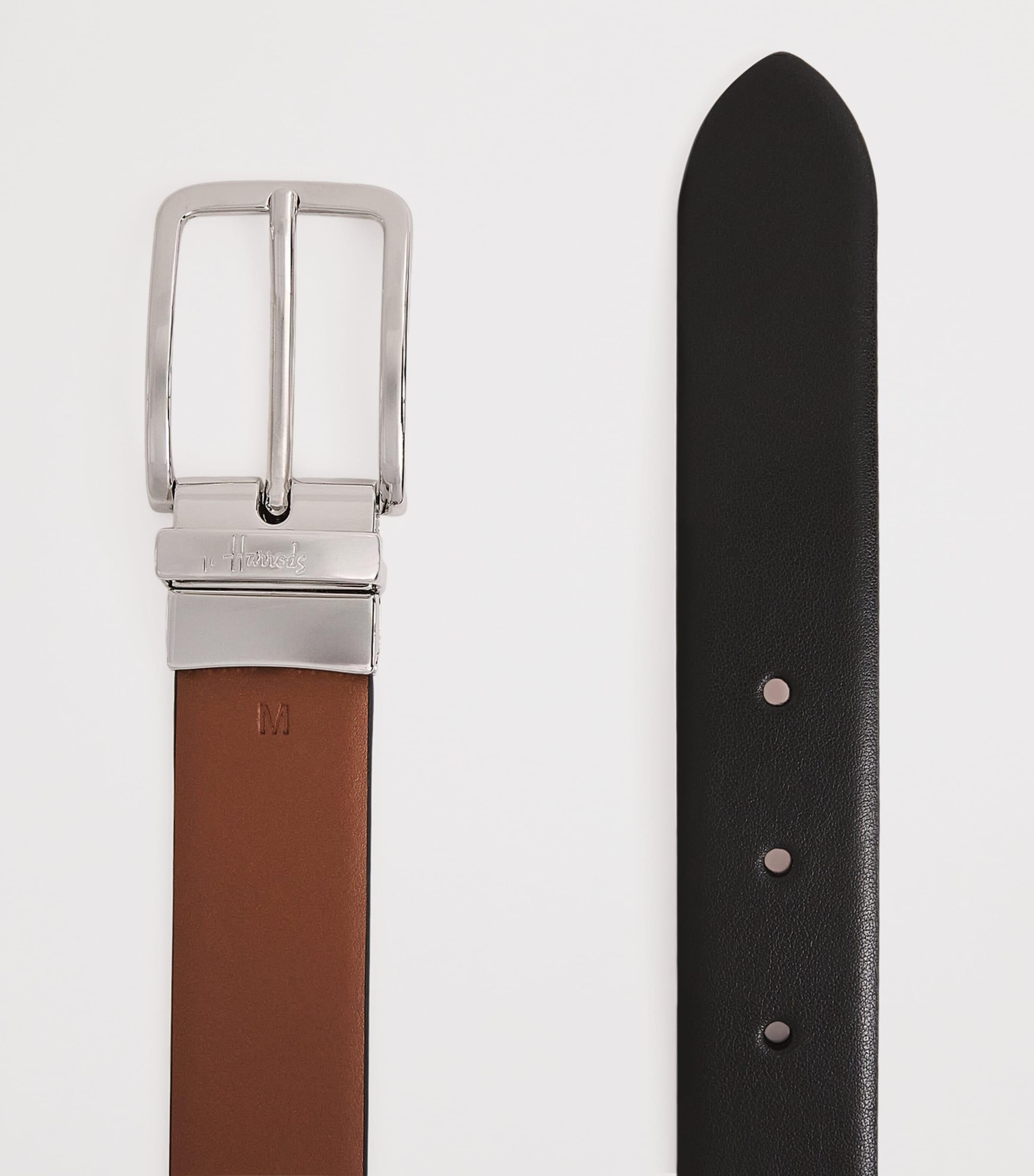 Harrods Leather Reversible Belt Black Image 5