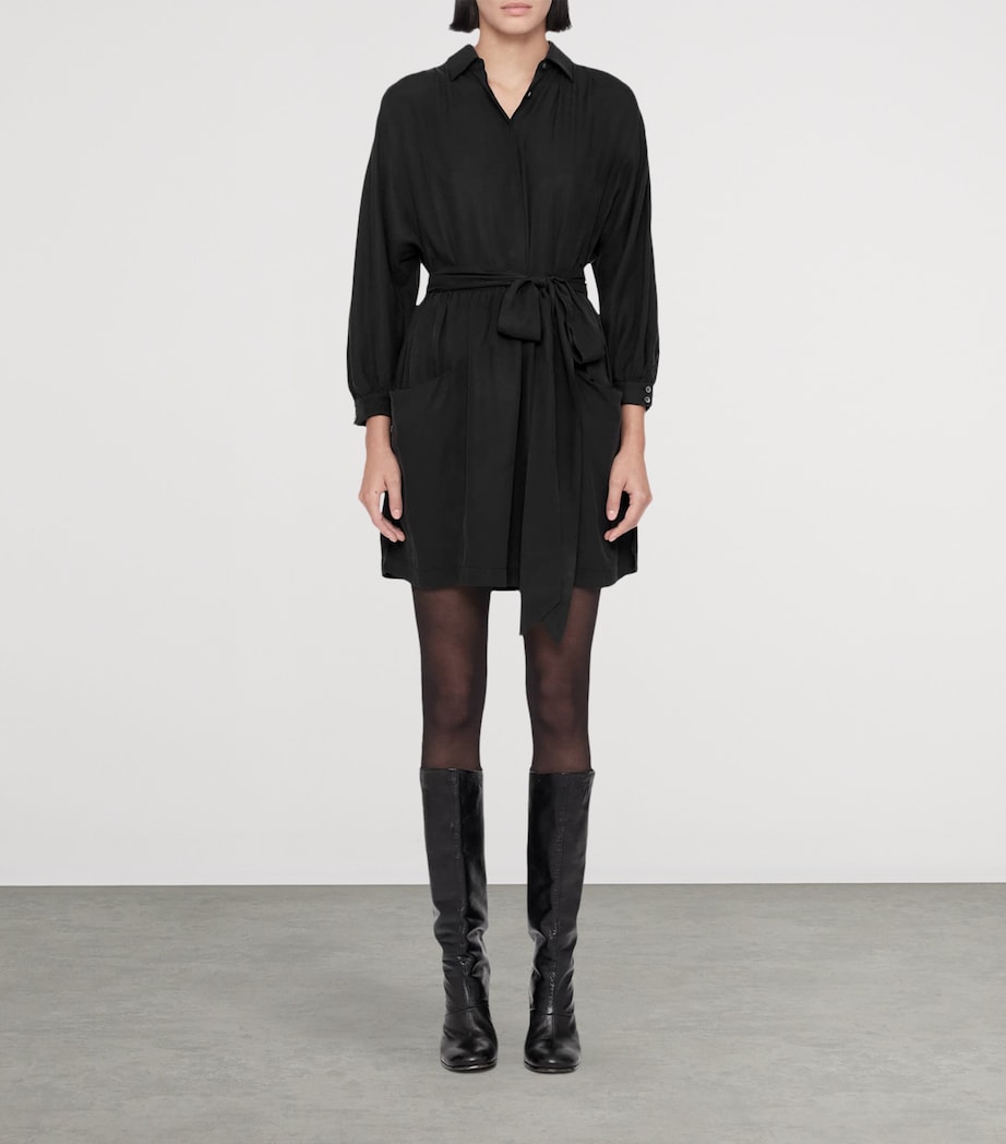 AllSaints Womens Noora Shirt Dress Washed Black Image 2