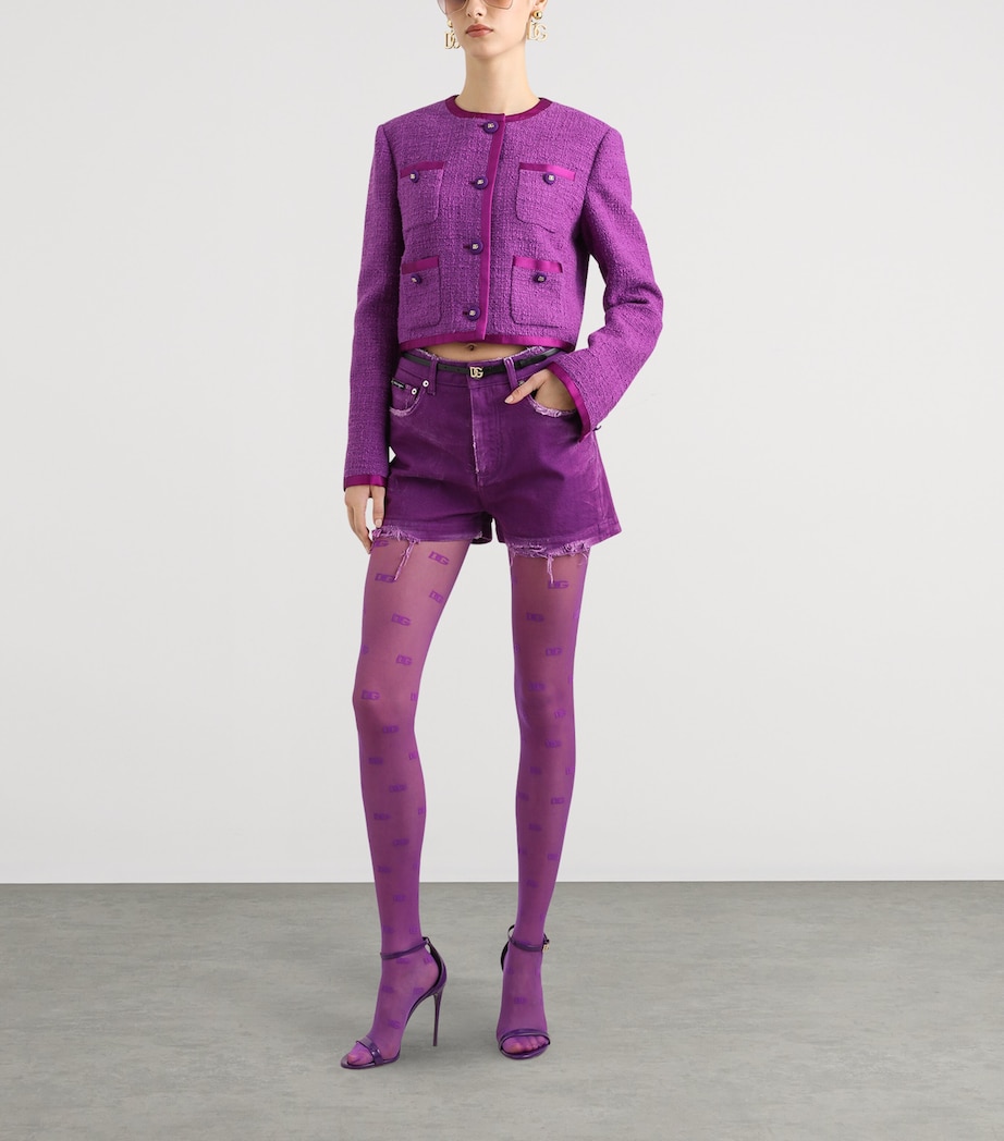 Tweed Jacket F0571-PURPLE Image 4