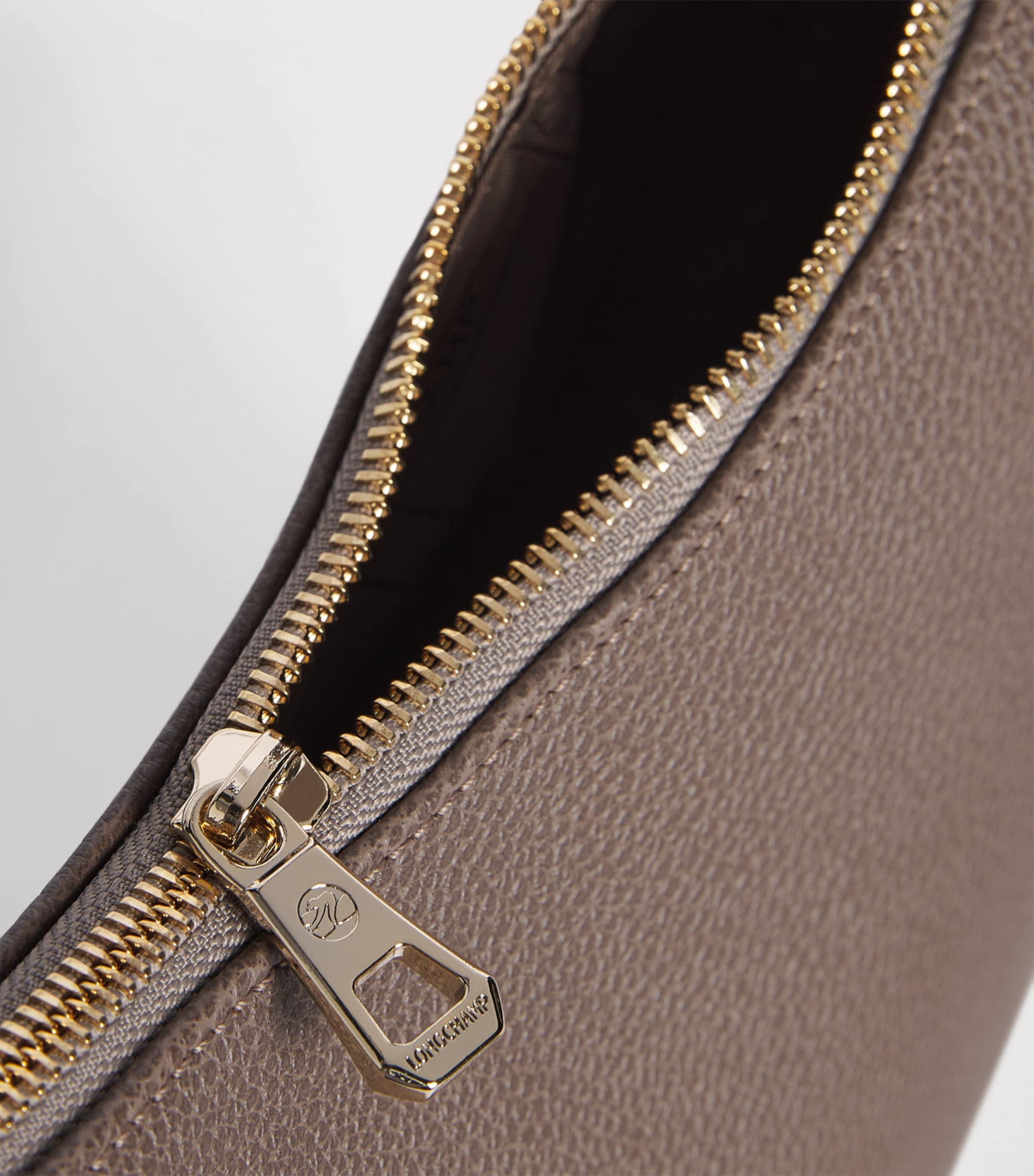 Longchamp Leather Le Foulonné Cross-Body Bag Taupe Image 6