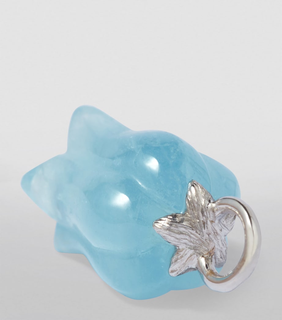 Annoushka White Gold and Aquamarine Tulip Drop Earrings White Gold Image 2