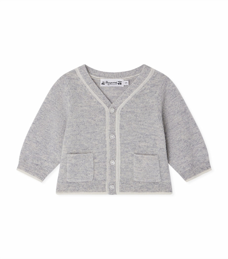 Cashmere-Silk Cardigan (1-18 Months) BLEU GRIS Image 1