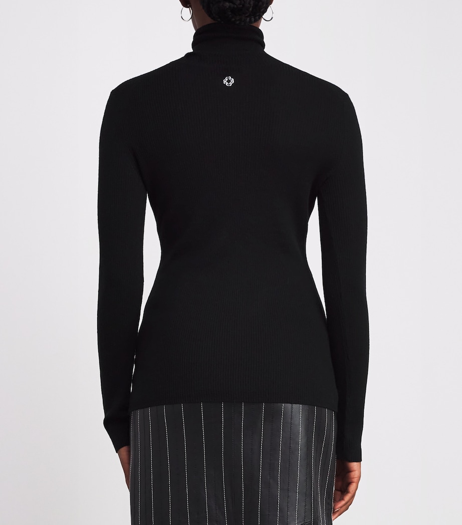 Wool-Silk Rollneck Sweater BLACK Image 4
