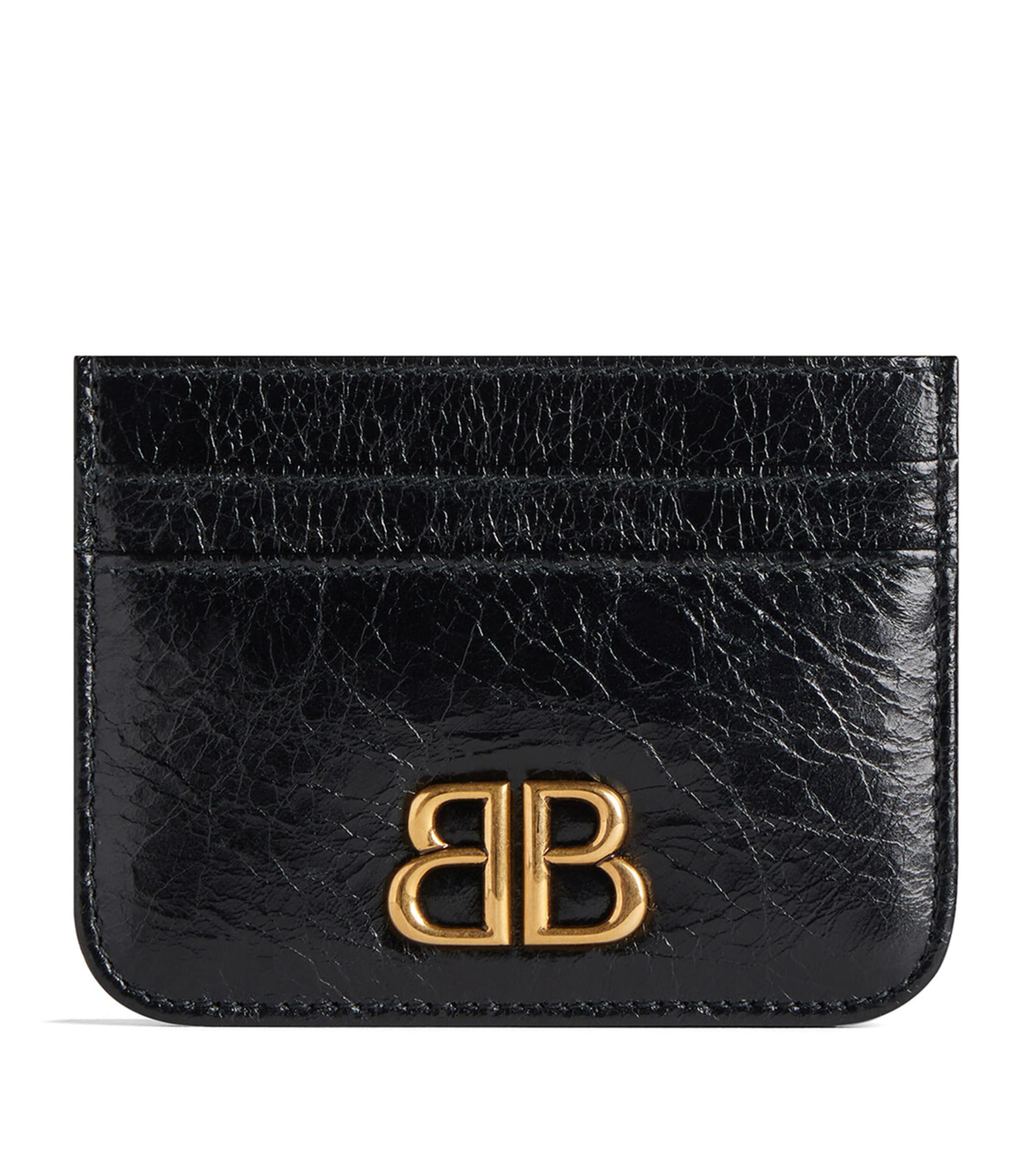 Balenciaga Lambskin Monaco Cardholder In Black