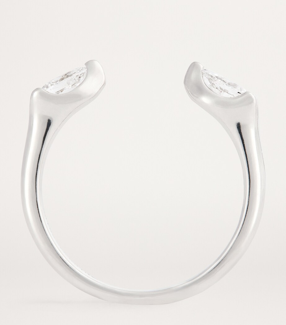 White Gold and Diamond Orbit Ring WHITE GOLD Image 3