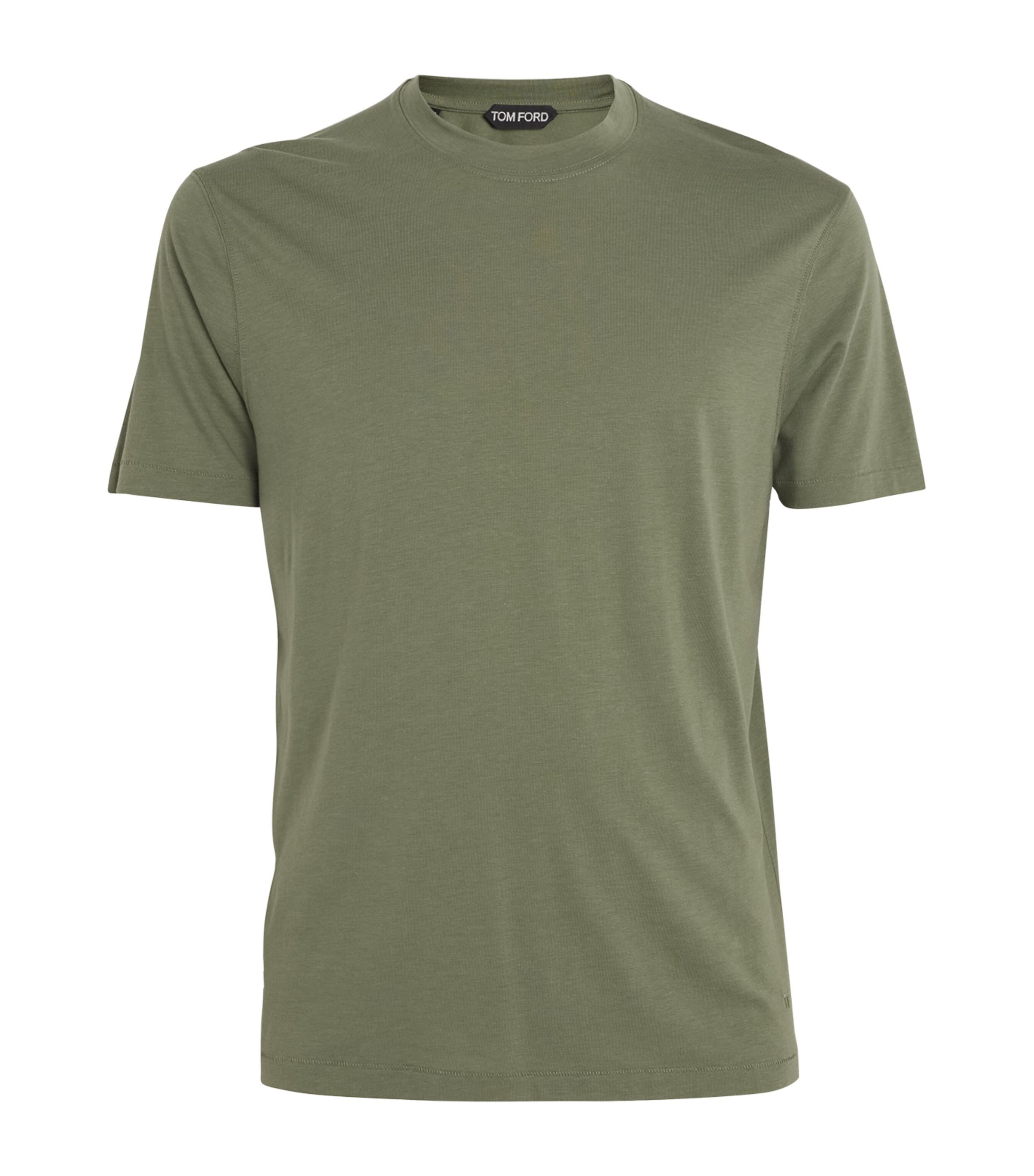 Tom Ford Lyocell-cotton T-shirt In Green