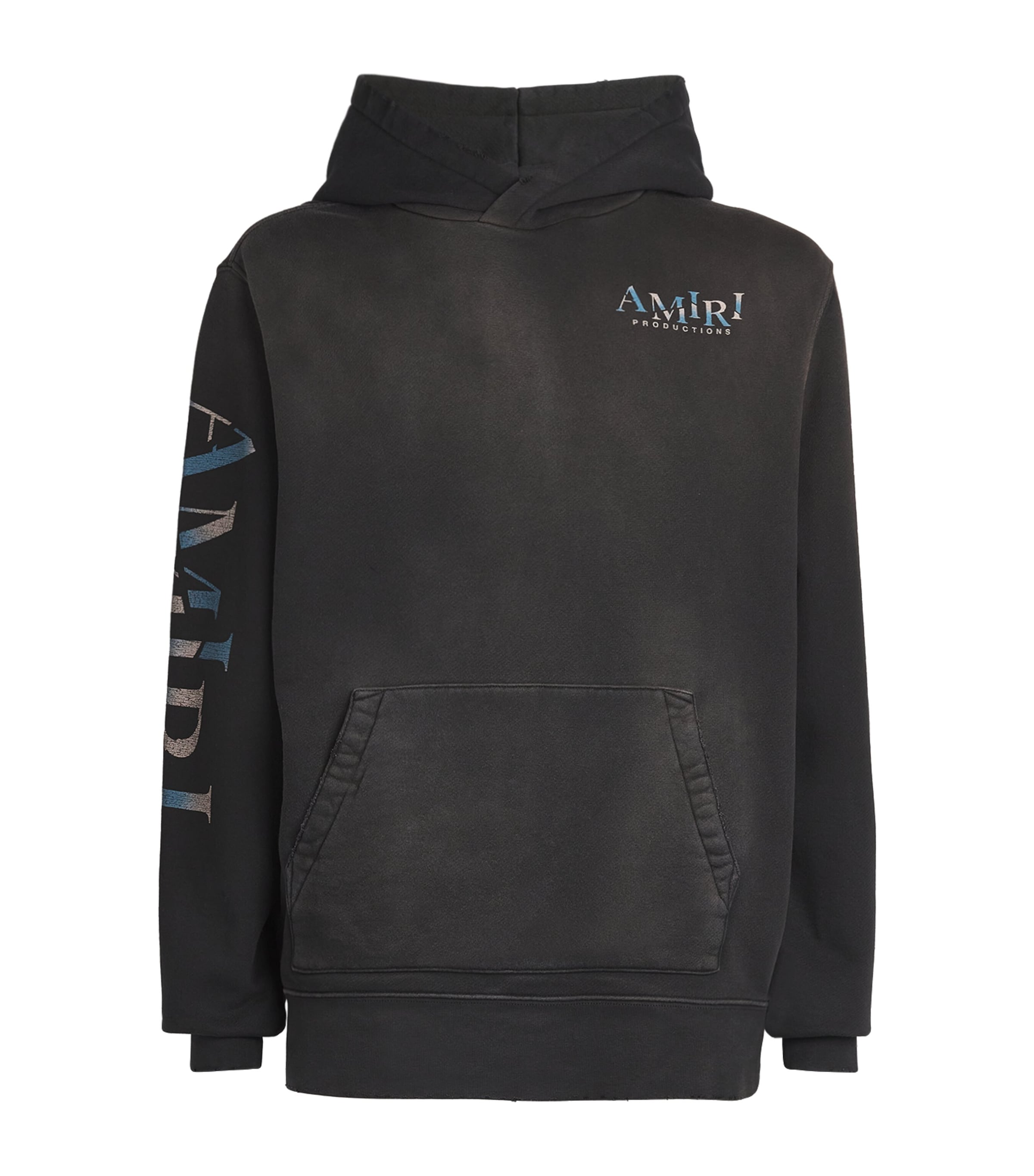 Shop Amiri Stretch-cotton Masks Hoodie In Black