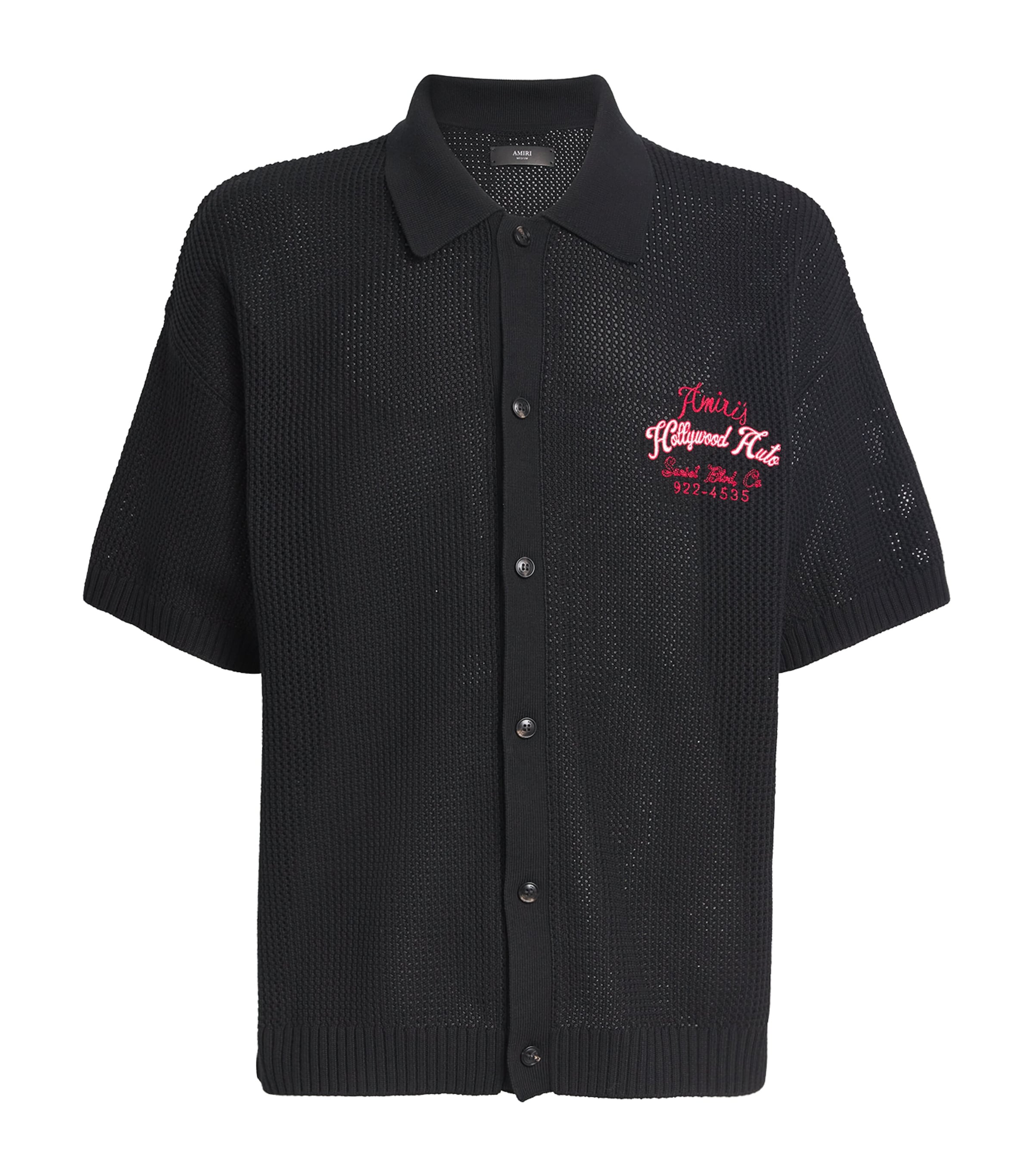 AMIRI Mens Hollywood Auto Mesh Shirt Black Image 1