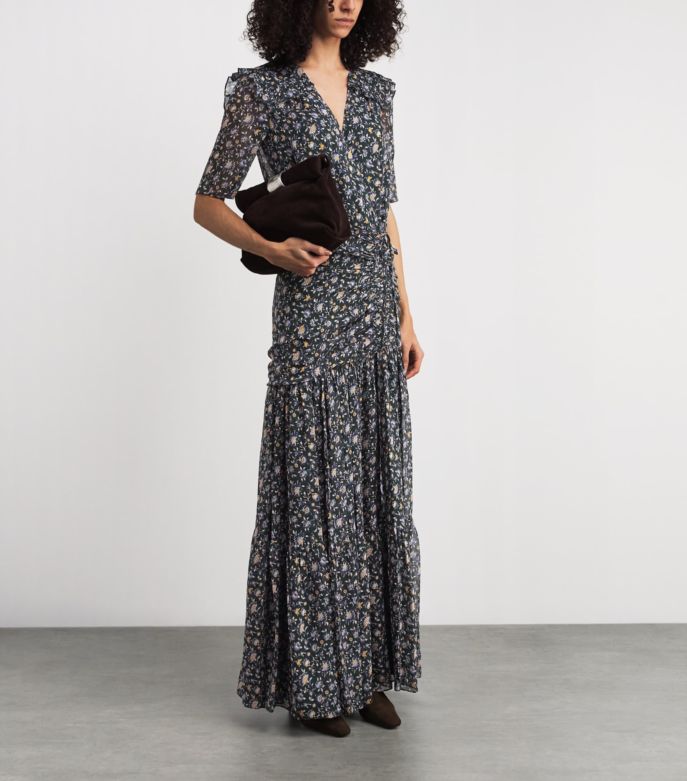 Silk Mick Maxi Dress G0714 HNTER GRN MLTI Image 2