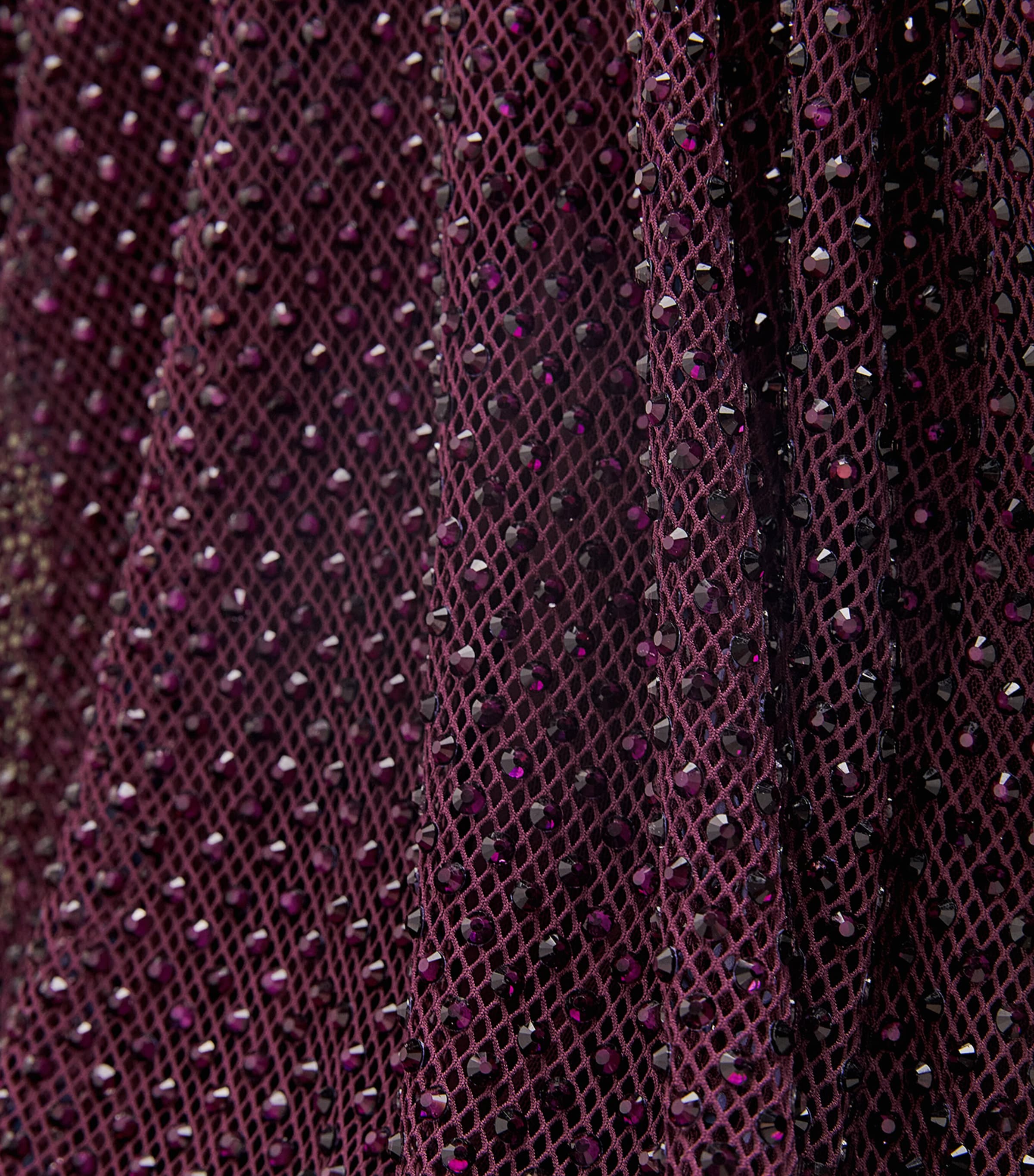 Rhinestone-Embellished Maxi Dress BURGUNDY Image 5