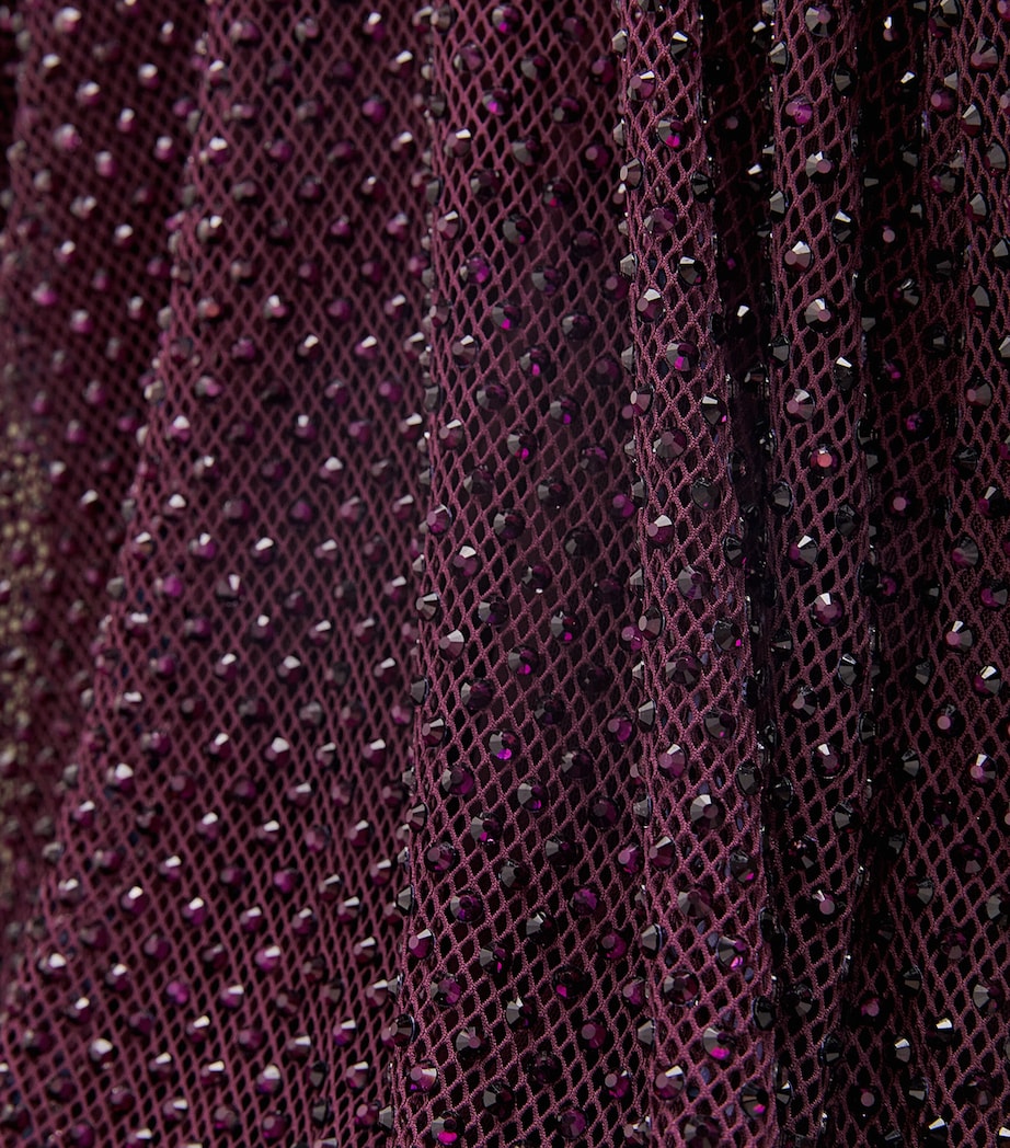 Rhinestone-Embellished Maxi Dress BURGUNDY Image 5