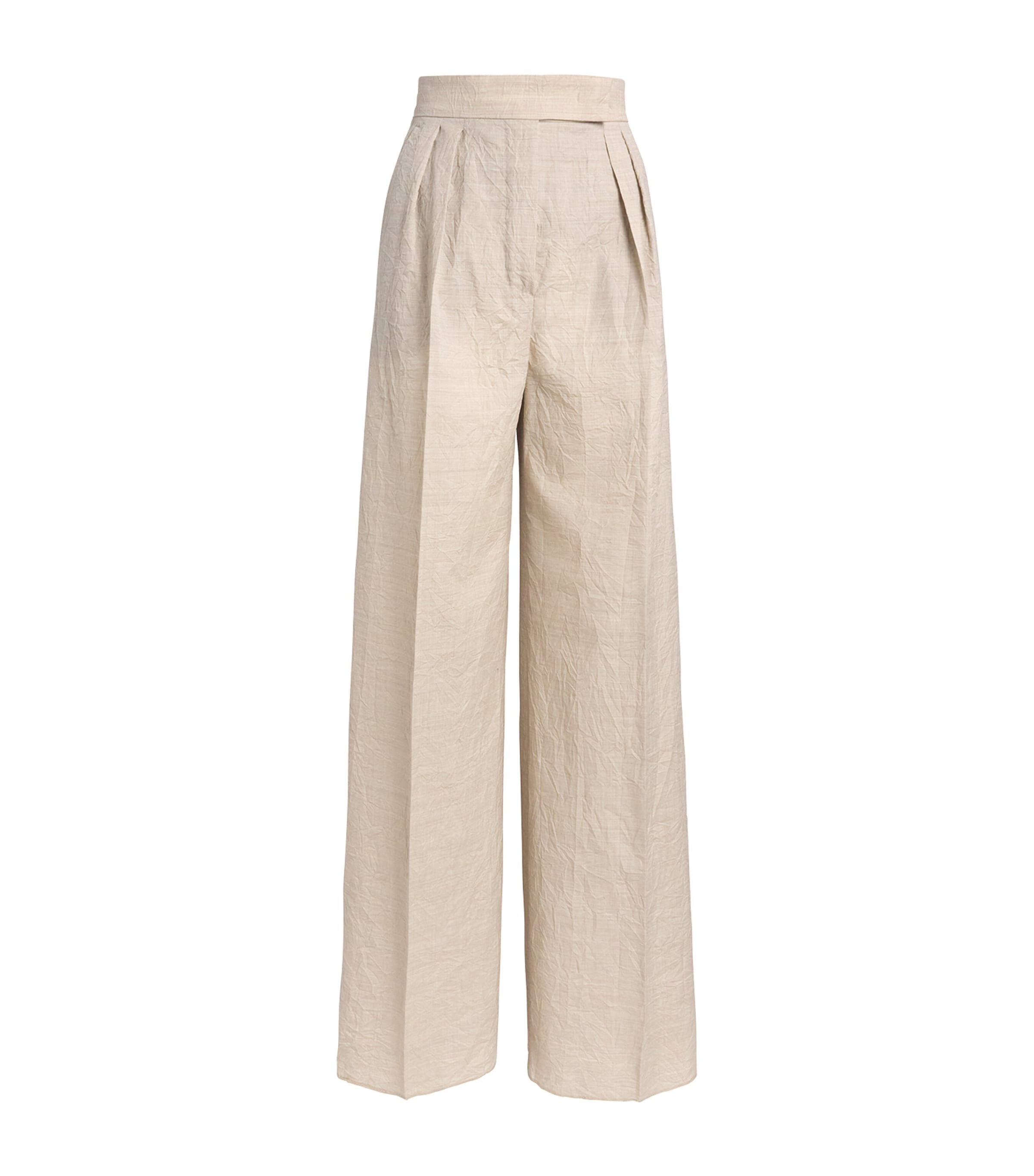 Max Mara Virgin Wool Tailored Trousers In Beige