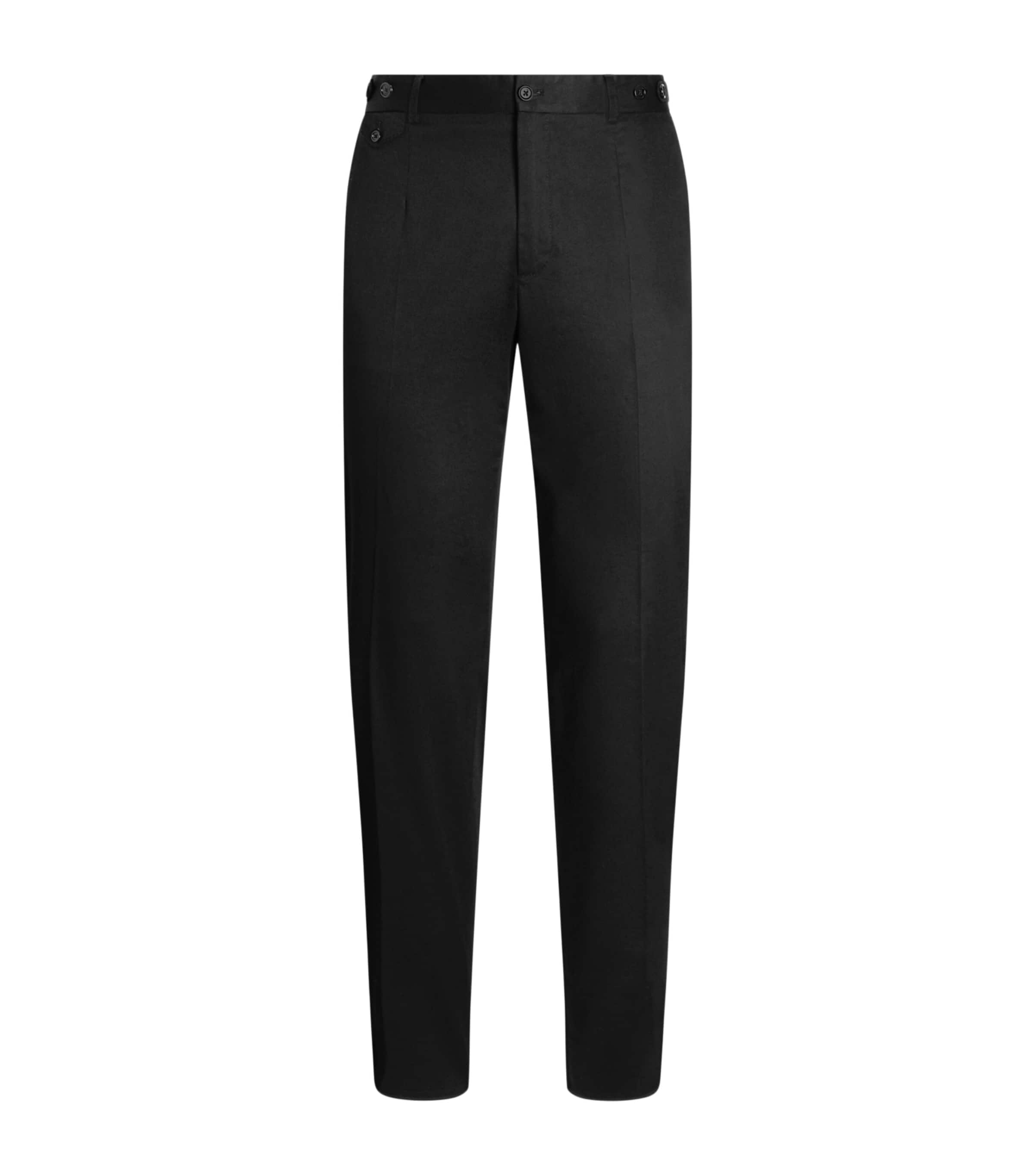 Dolce&Gabbana Mens Stretch-Cotton Slim Tailored Trousers Black Image 1